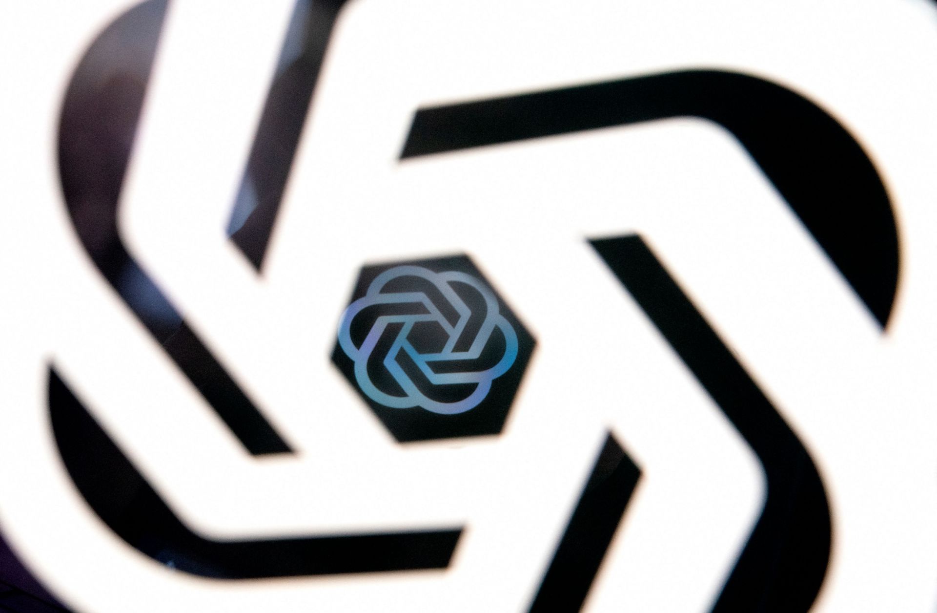 This photo illustration shows the ChatGPT logo at an office in Washington, D.C., on March 15, 2023.