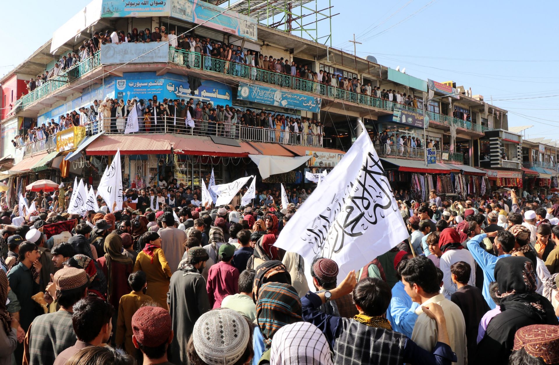 Afghan men gather in support of the Taliban government during a rally in Khost, Afghanistan, on Oct. 13, 2025, amid heavy cross-border clashes with Pakistan. Afghan men gather in support of the Taliban government during a rally in Khost, Afghanistan, on Oct. 13, 2025, amid heavy cross-border clashes with Pakistan.