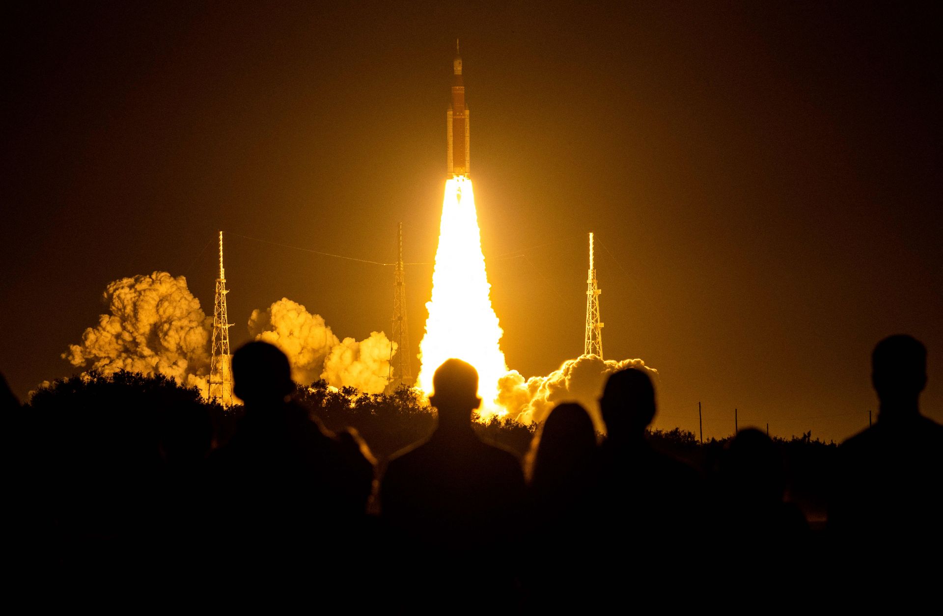 The Artemis I unmanned lunar rocket lifts off Nov. 16, 2022, from launch pad 39B at NASA's Kennedy Space Center in Cape Canaveral, Fla.