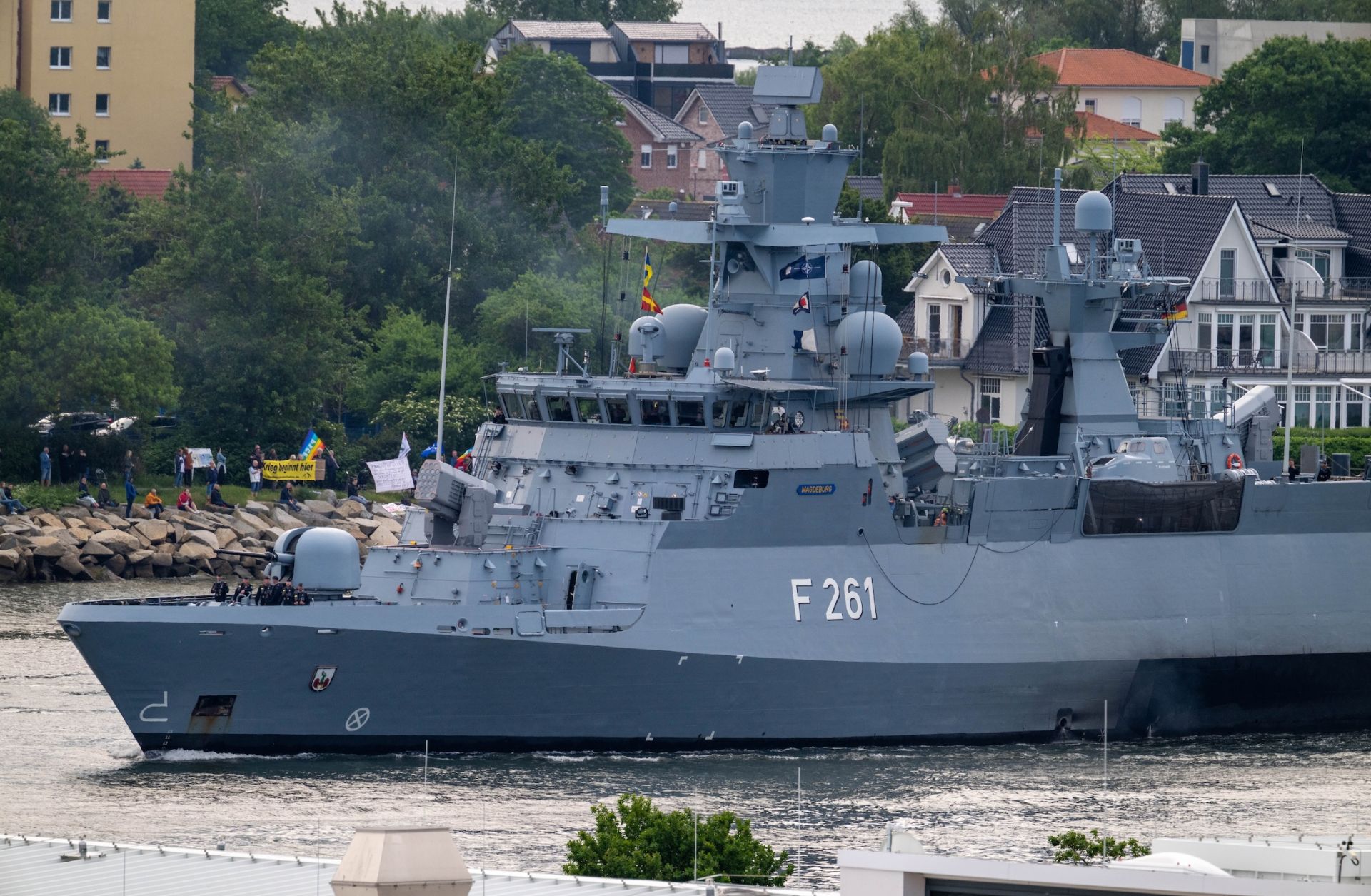 A view in Rostock, Germany, of the first exit of warships for the NATO exercise BALTOPS in the Baltic Sea on June 5, 2025. A view in Rostock, Germany, of the first exit of warships for the NATO exercise BALTOPS in the Baltic Sea on June 5, 2025.