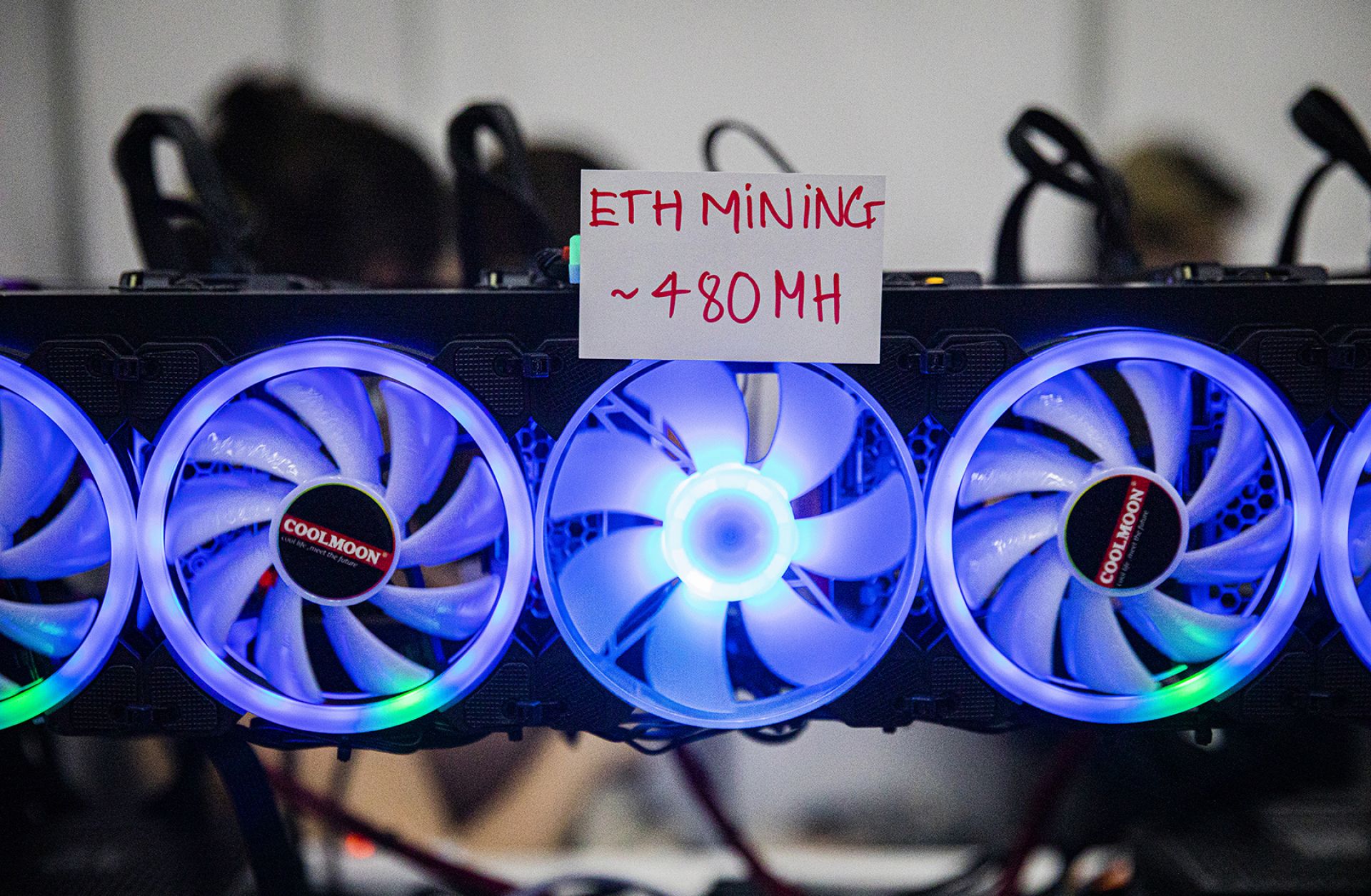 An ethereum mining rig is on display at the Thailand Crypto Expo 2022 on May 14, 2022, in Bangkok, Thailand.