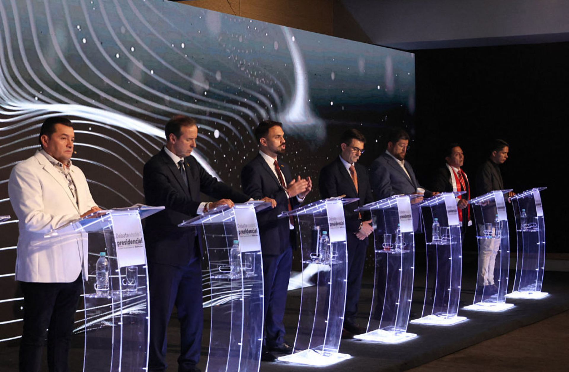 Bolivia's presidential candidates participate in a presidential debate in Santa Cruz, Bolivia, on Aug. 1, 2025.