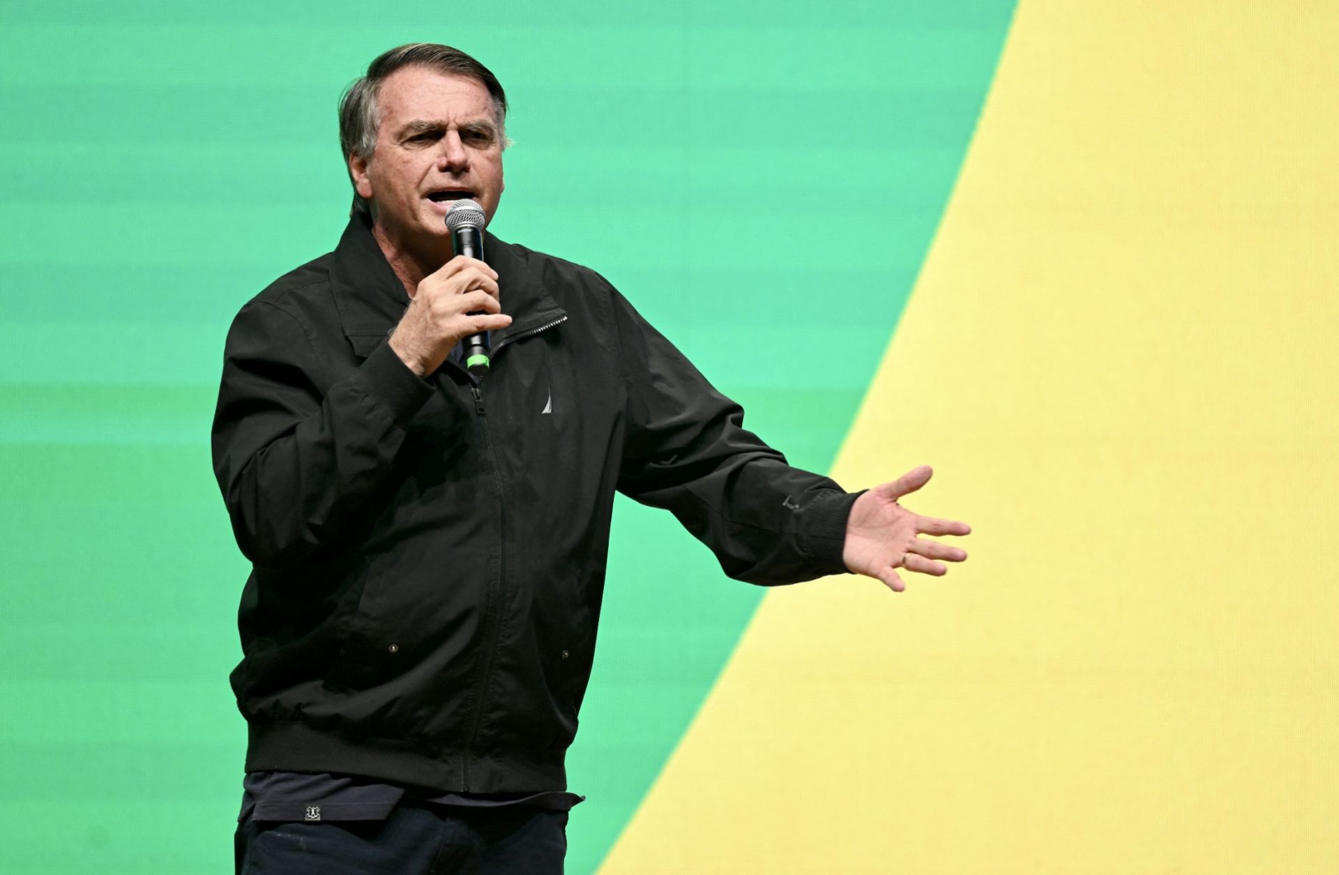 Former Brazilian President Jair Bolsonaro speaks at a seminar in Brasilia, Brazil, on Feb. 20, 2025. Former Brazilian President Jair Bolsonaro speaks at a seminar in Brasilia, Brazil, on Feb. 20, 2025.