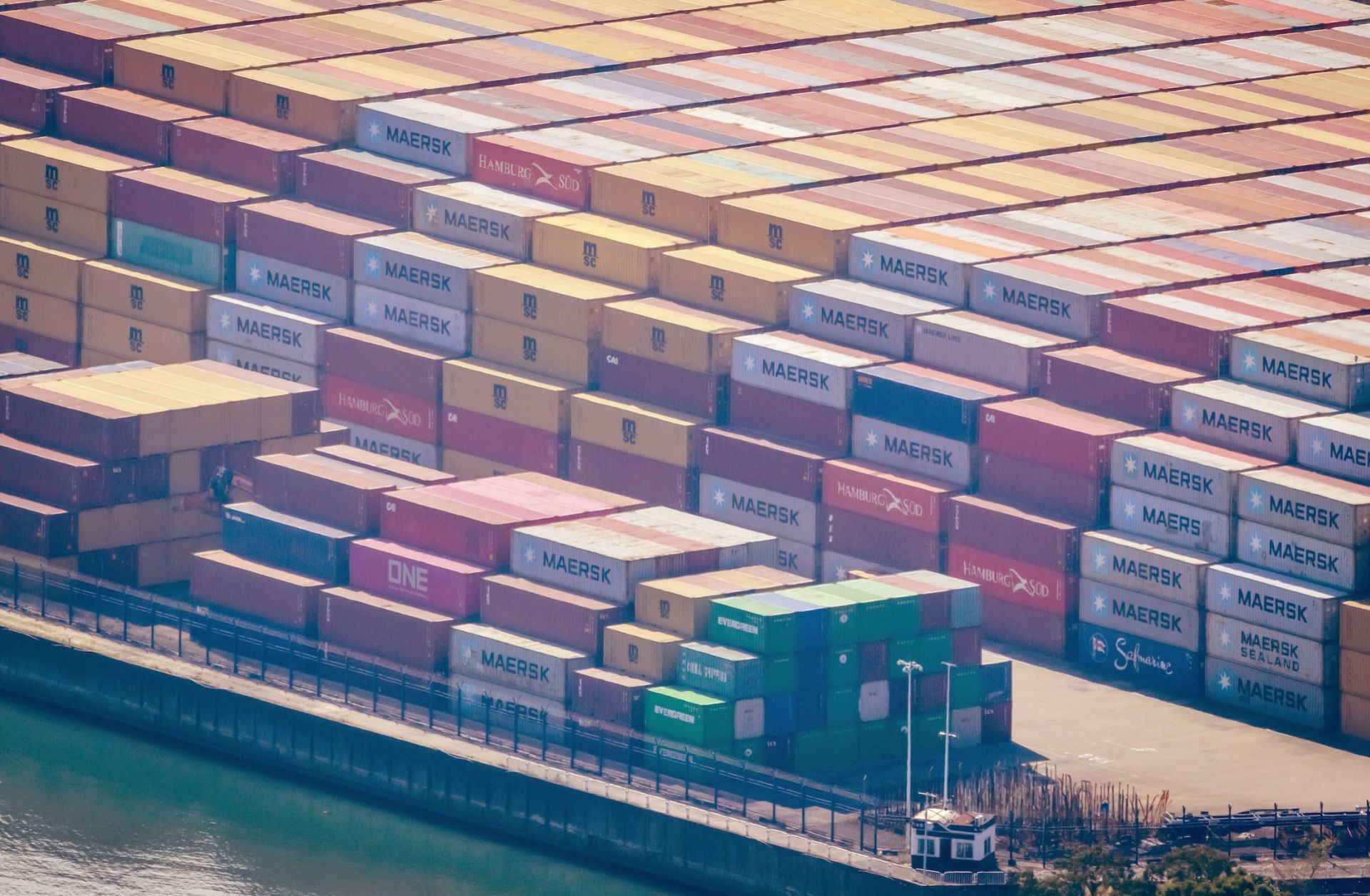 Stacked shipping containers are seen at Yantian Port in Shenzhen, China, on Dec. 1, 2024. 
