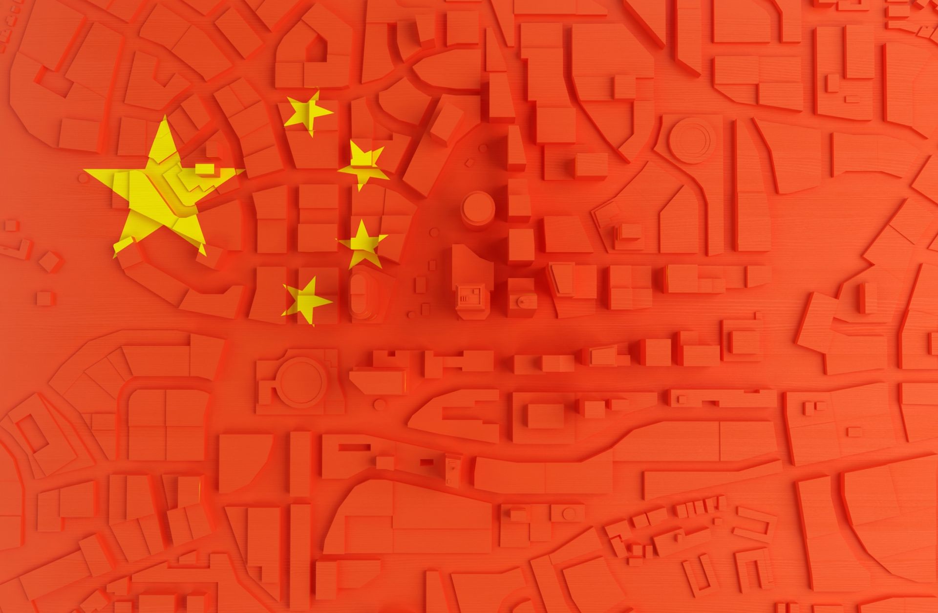 A digital illustration of a Chinese flag. A digital illustration of a Chinese flag.