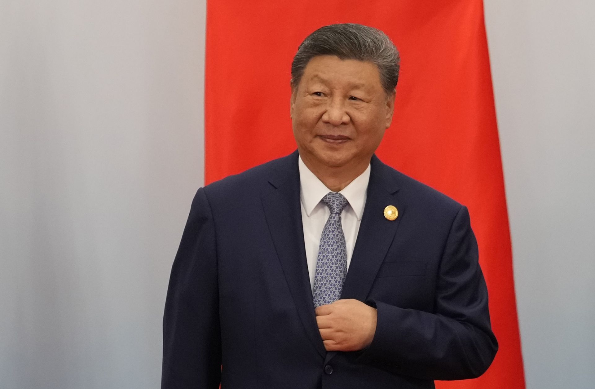 Chinese President Xi Jinping attends a photo session for participants of the Shanghai Cooperation Organization (SCO) Summit 2025 on Sept. 1, 2025, in Tianjin, China.