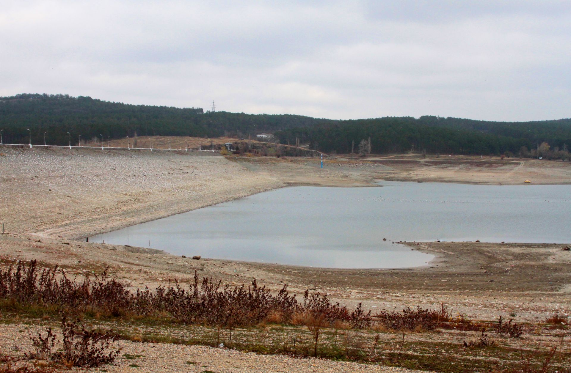 A photo shows one of the shallow water reservoirs in Simferopol, Crimea. A photo shows one of the shallow water reservoirs in Simferopol, Crimea.