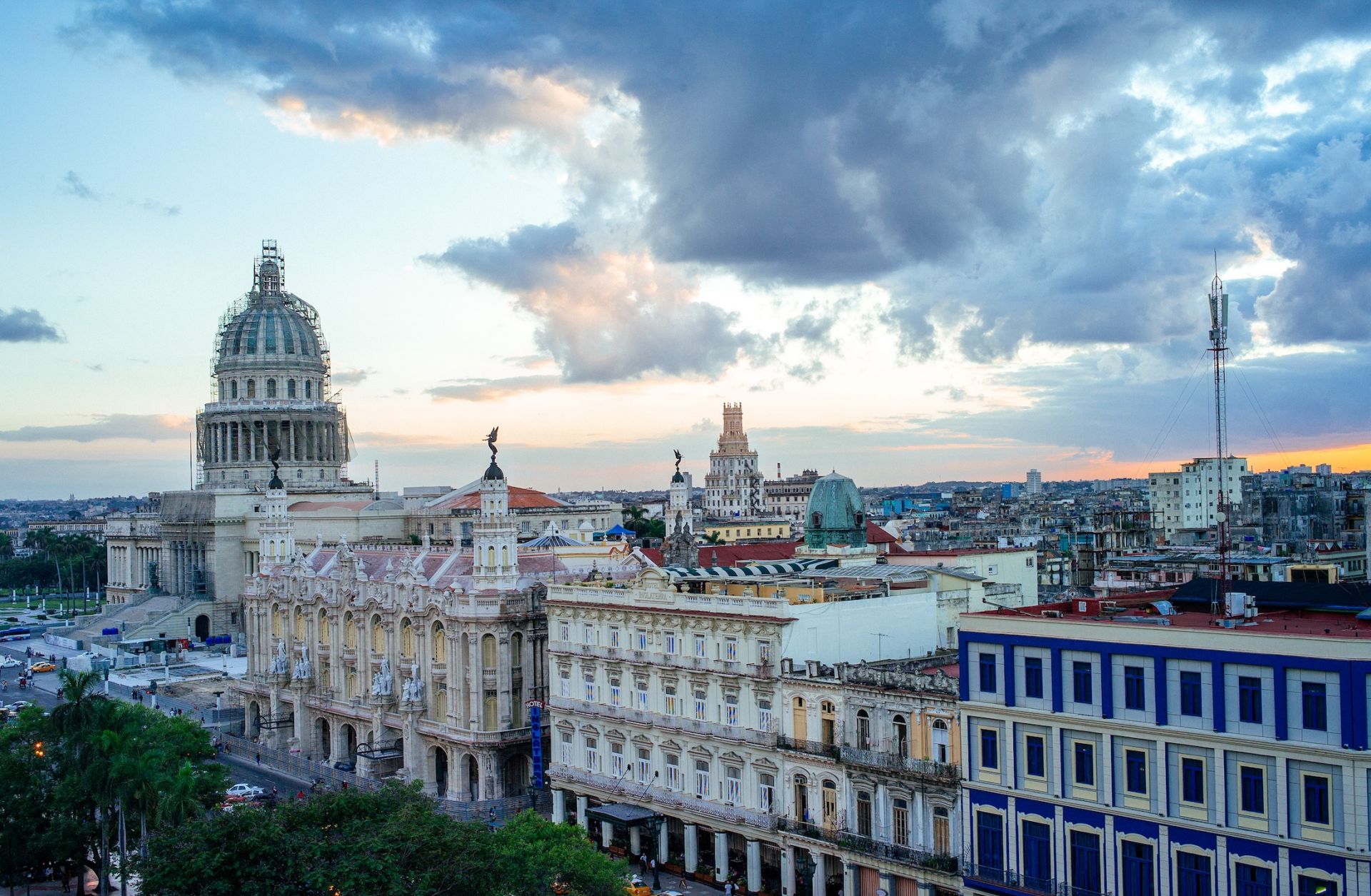 A general view of El Capitolio and the Havana skyline on December 16, 2014, in Havana, Cuba.