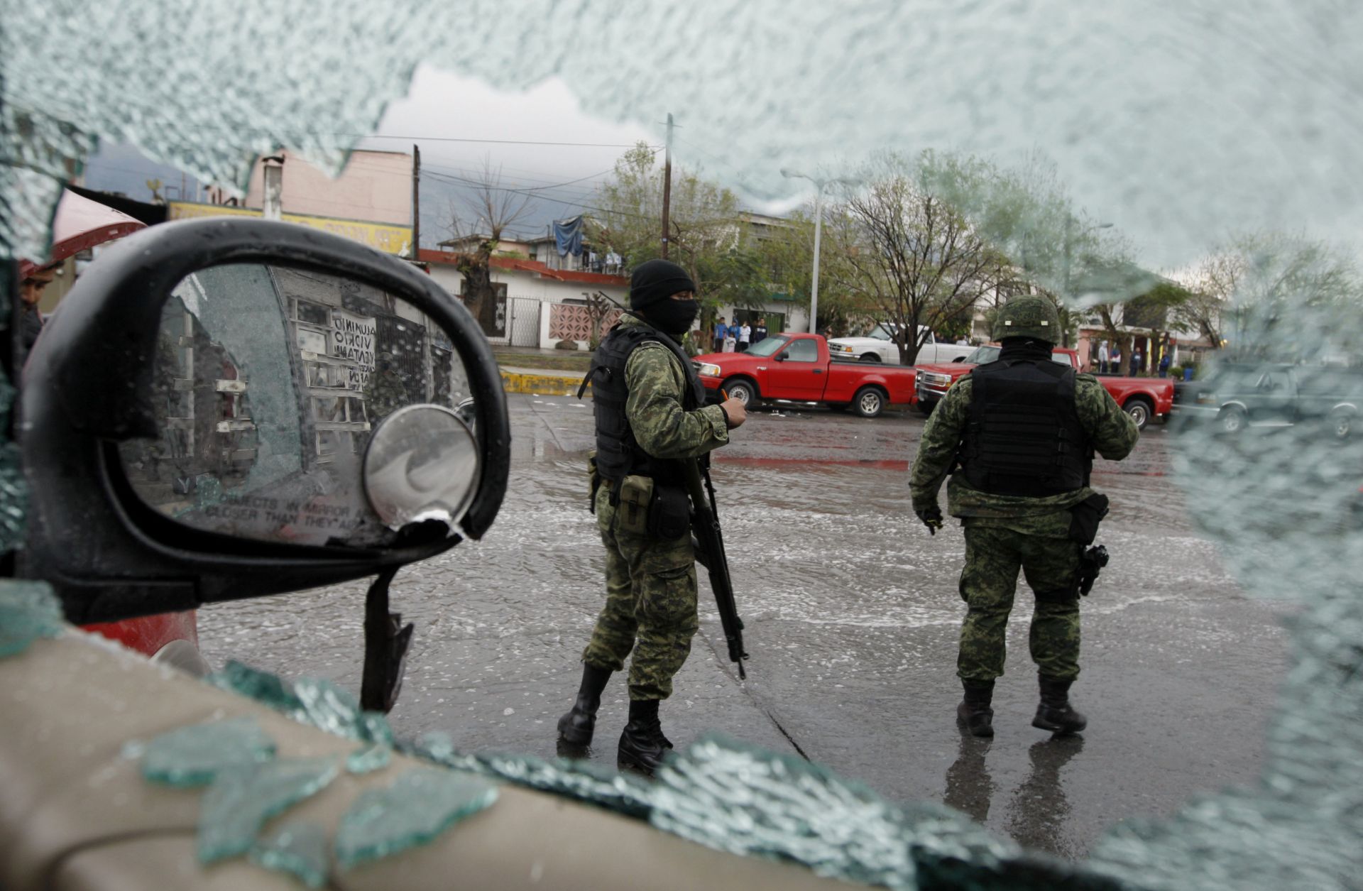 Soldiers in February 2012 in Monterrey, Mexico, at the scene of drug violence.