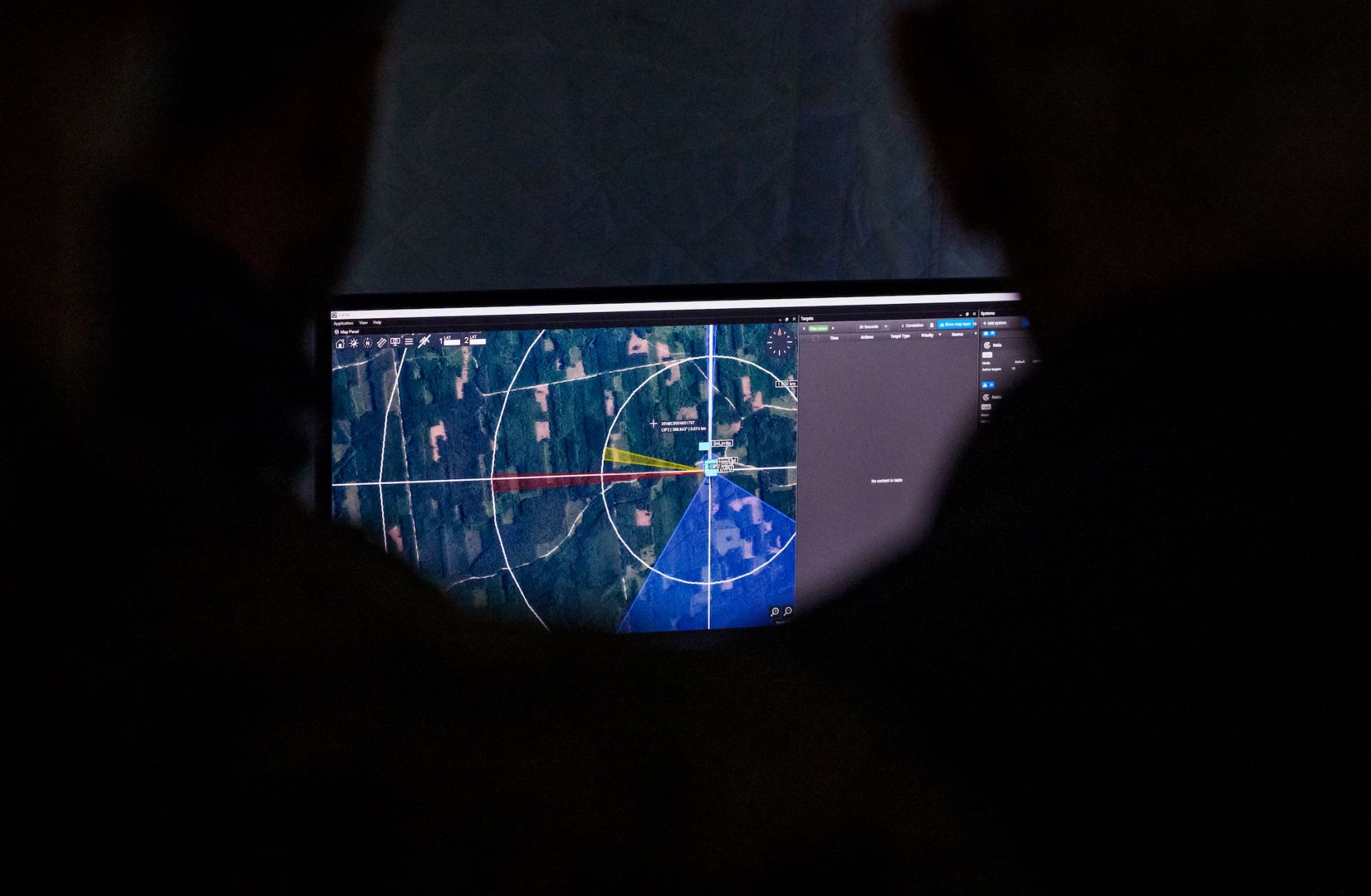 A screen is seen during the International military anti drone exercise Baltic Trust 25 (BATT25) at the Selonia (Selija) military training ground near Viesite on Aug. 27, 2025.