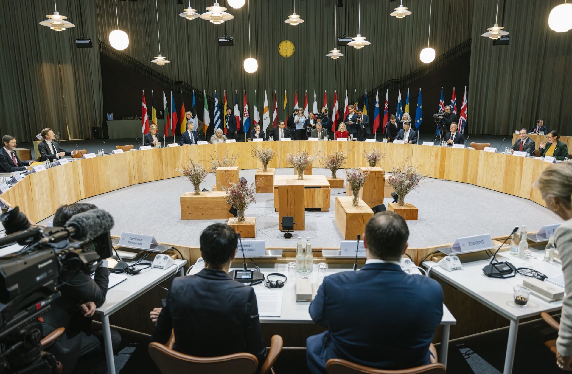 Representatives are pictured ahead of a working session during the informal EU foreign ministers' meeting in Copenhagen, Denmark, on Aug. 30, 2025.