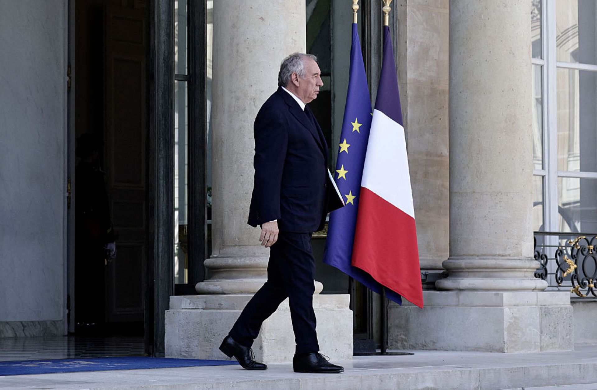 French Prime Minister Francois Bayrou leaves after the weekly cabinet meeting at the Elysee Palace in Paris, France, on Aug. 27, 2025.