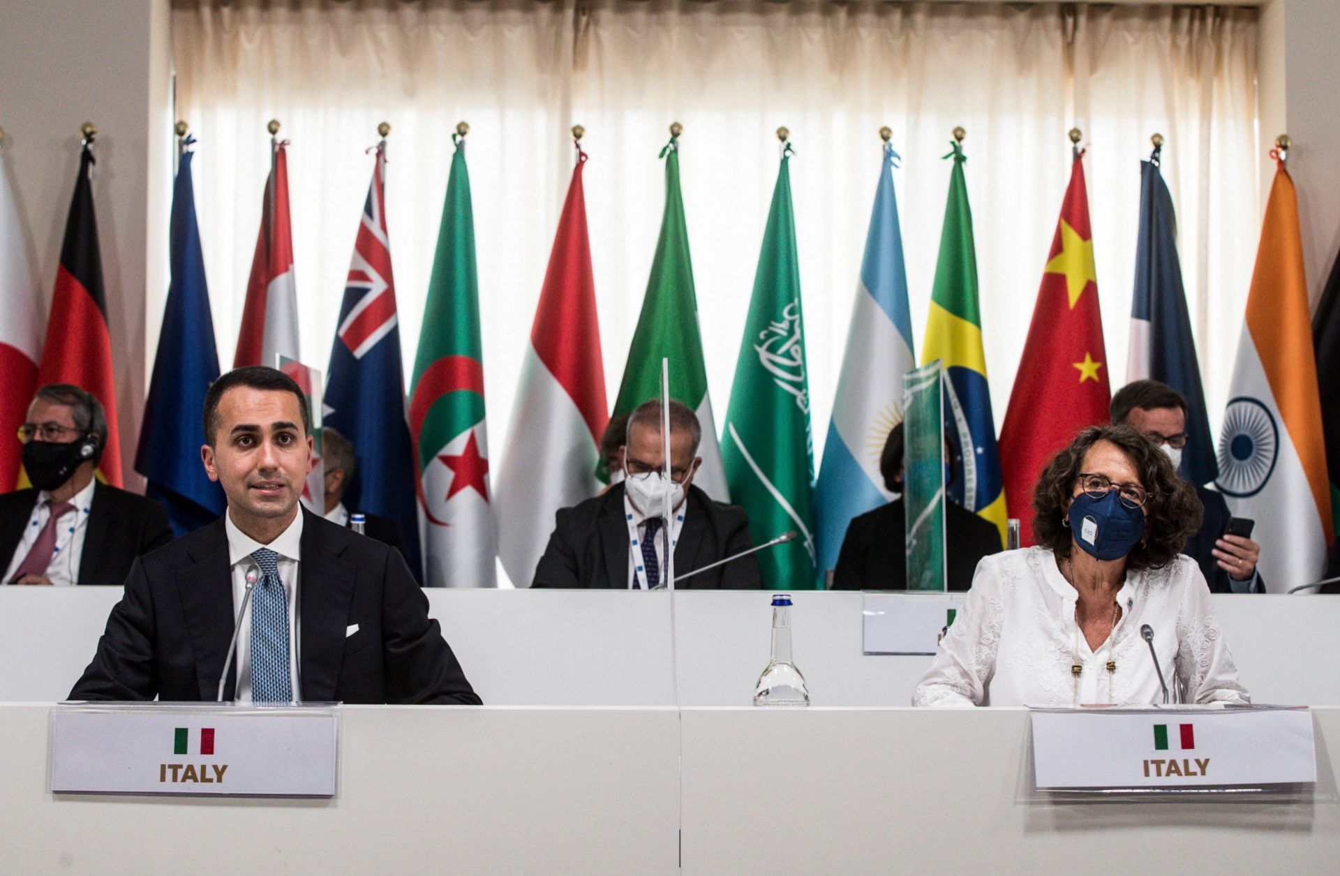 Italy’s top foreign policy officials attend a G-20 joint session on June 29, 2021. Italy’s top foreign policy officials attend a G-20 joint session on June 29, 2021.
