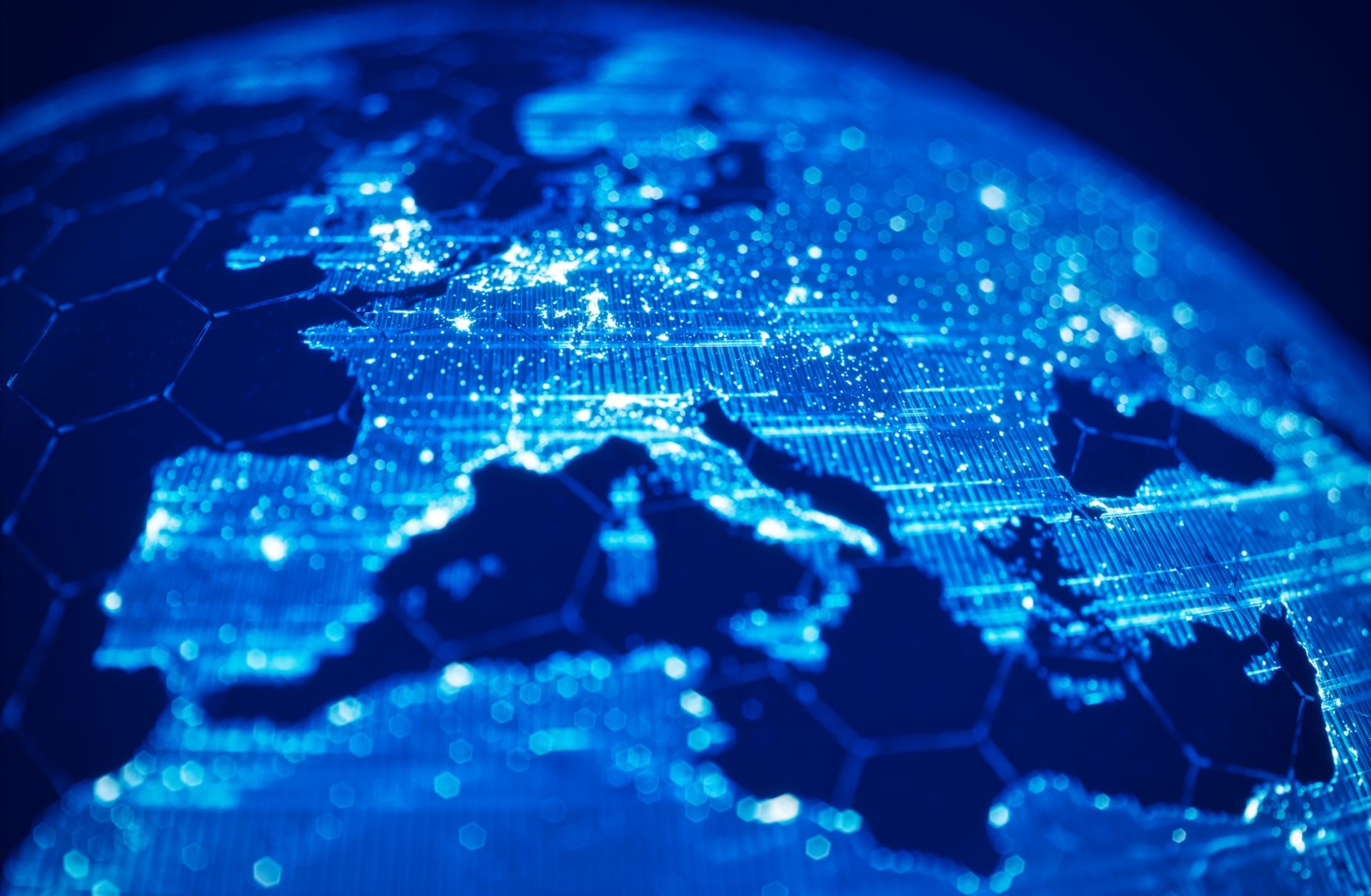 A digital illustration of Europe.