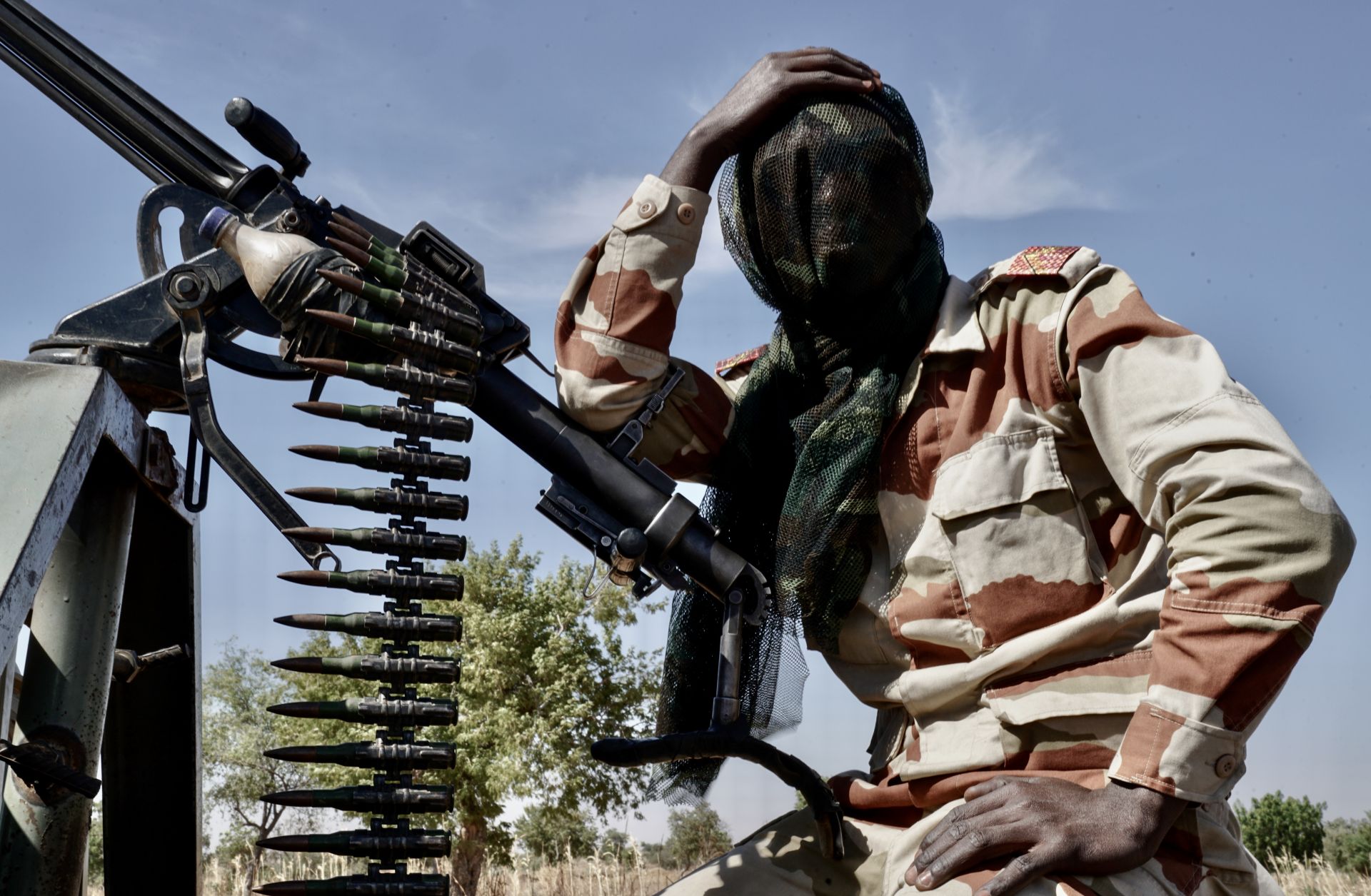 A soldier keeps guard near the Nigerian border in Maradi, Niger. 