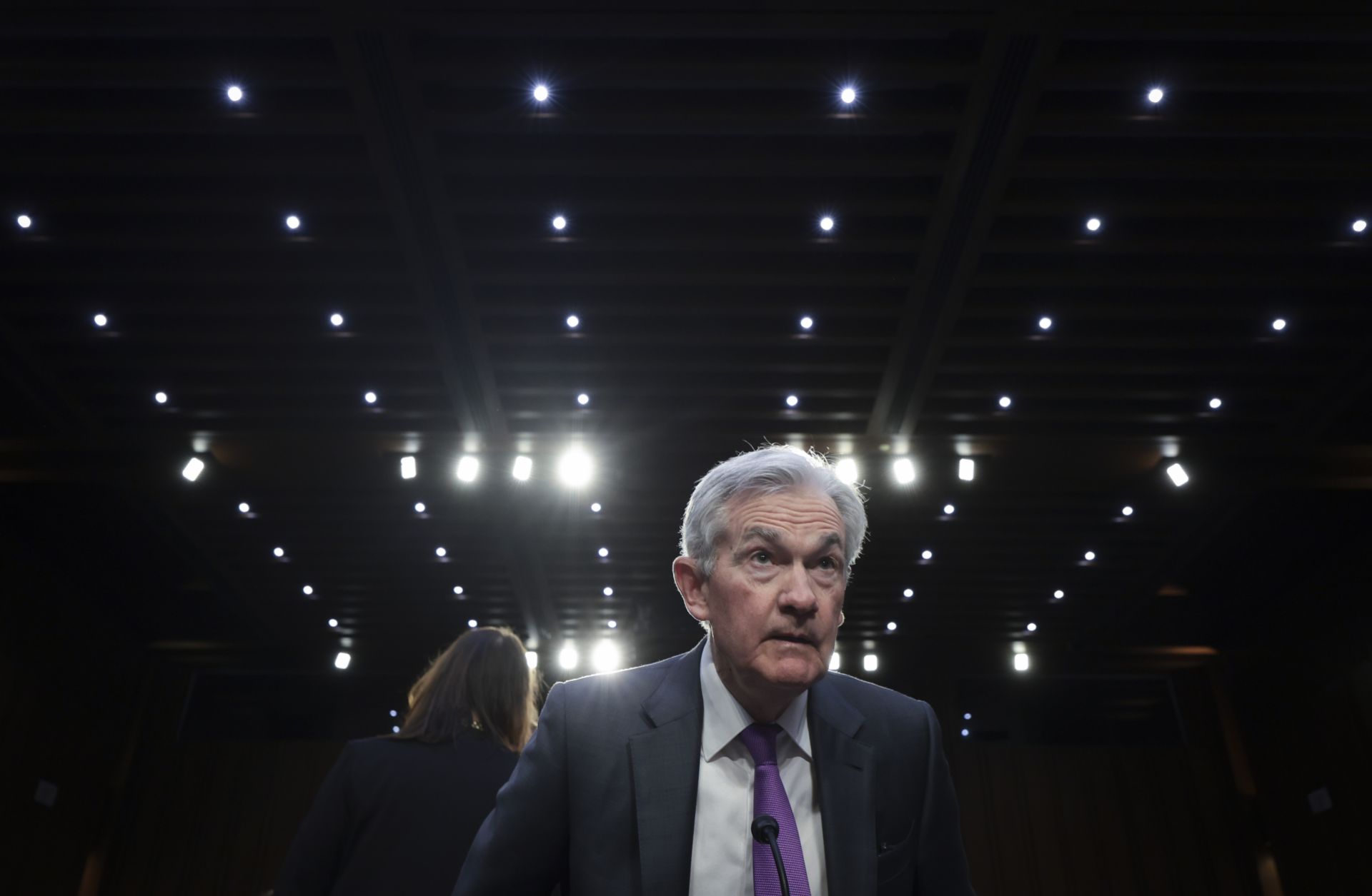 U.S. Federal Reserve Chair Jerome Powell testifies before the Senate Banking Committee on March 7, 2023, where he spoke on the state of the U.S. economy and the potential for further interest rate hikes to curb inflation.