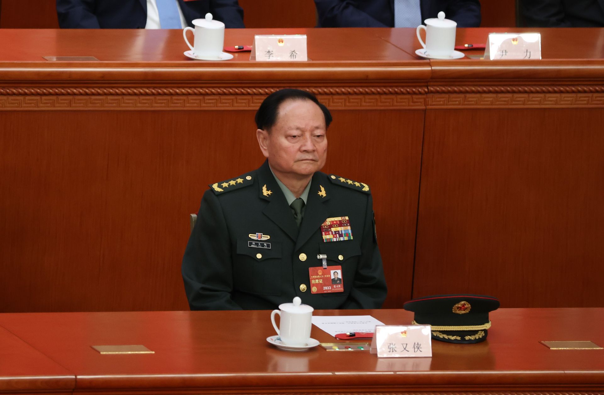 Zhang Youxia, senior vice chairman of China's Central Military Commission (CMC), attends the opening of the fourth plenary session of the National People's Congress on March 11, 2023, in Beijing, China. Zhang Youxia, senior vice chairman of China's Central Military Commission (CMC), attends the opening of the fourth plenary session of the National People's Congress on March 11, 2023, in Beijing, China.