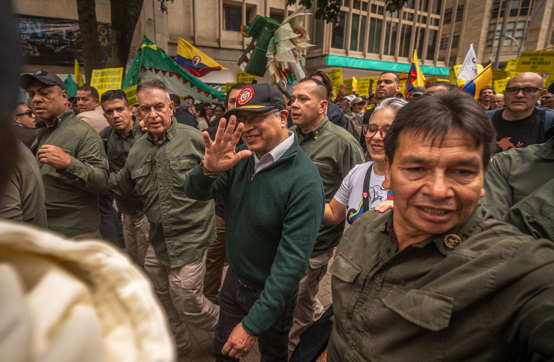 Colombian President Gustavo Petro participates in a march for International Workers Day in Bogota, Colombia, on May 1, 2024. 