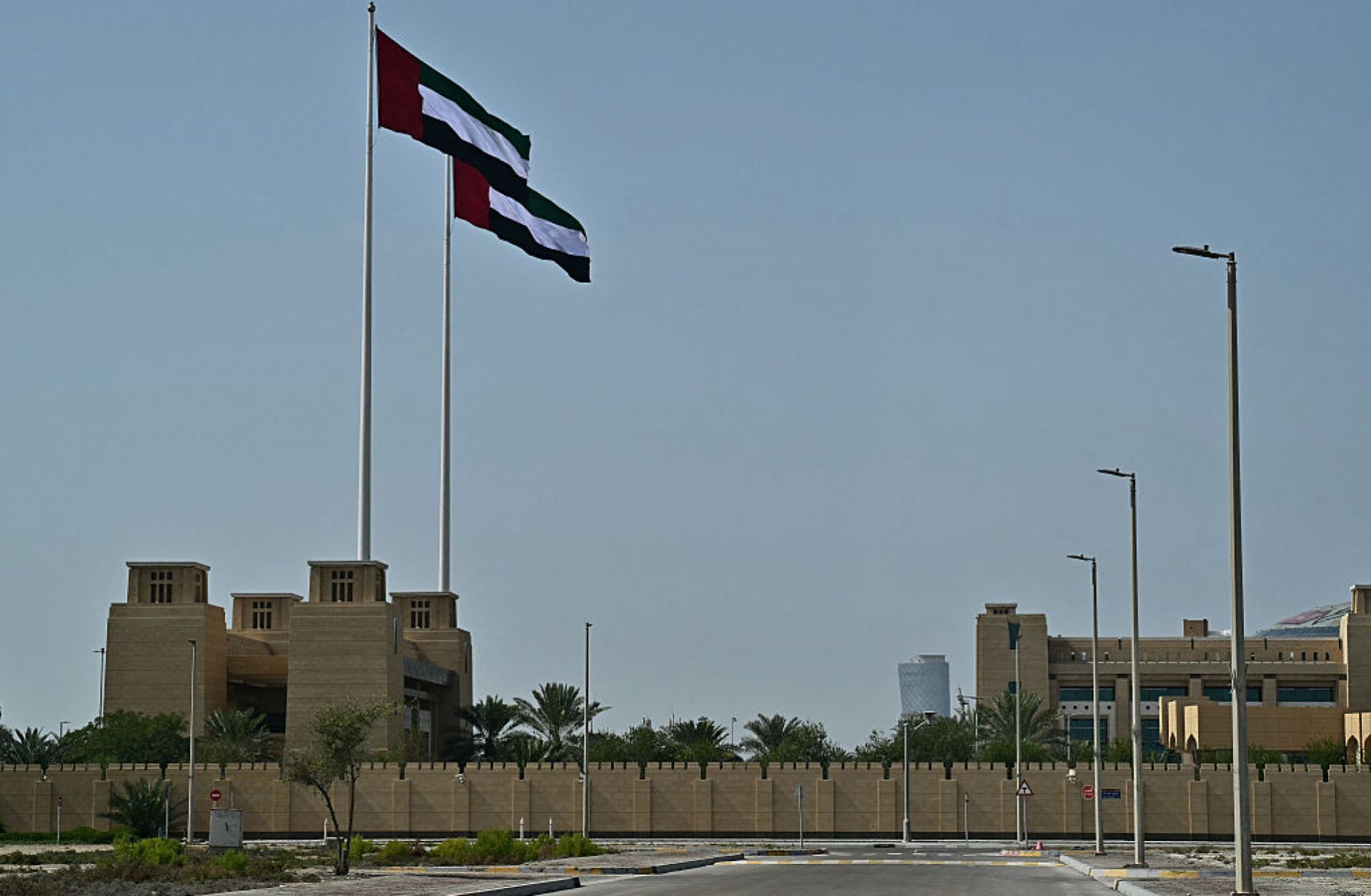 Emirati flags on Feb. 4 in Abu Dhabi, UAE.