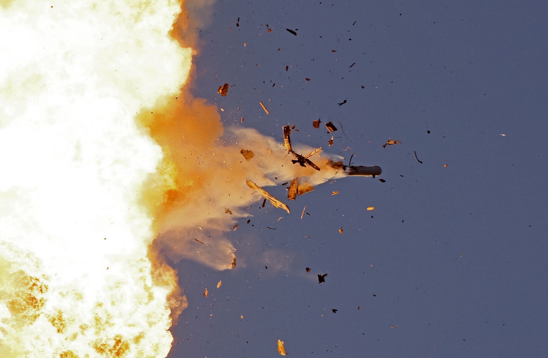 A Hezbollah UAV is intercepted by Israeli air forces over northern Israel on Aug. 25, 2024.