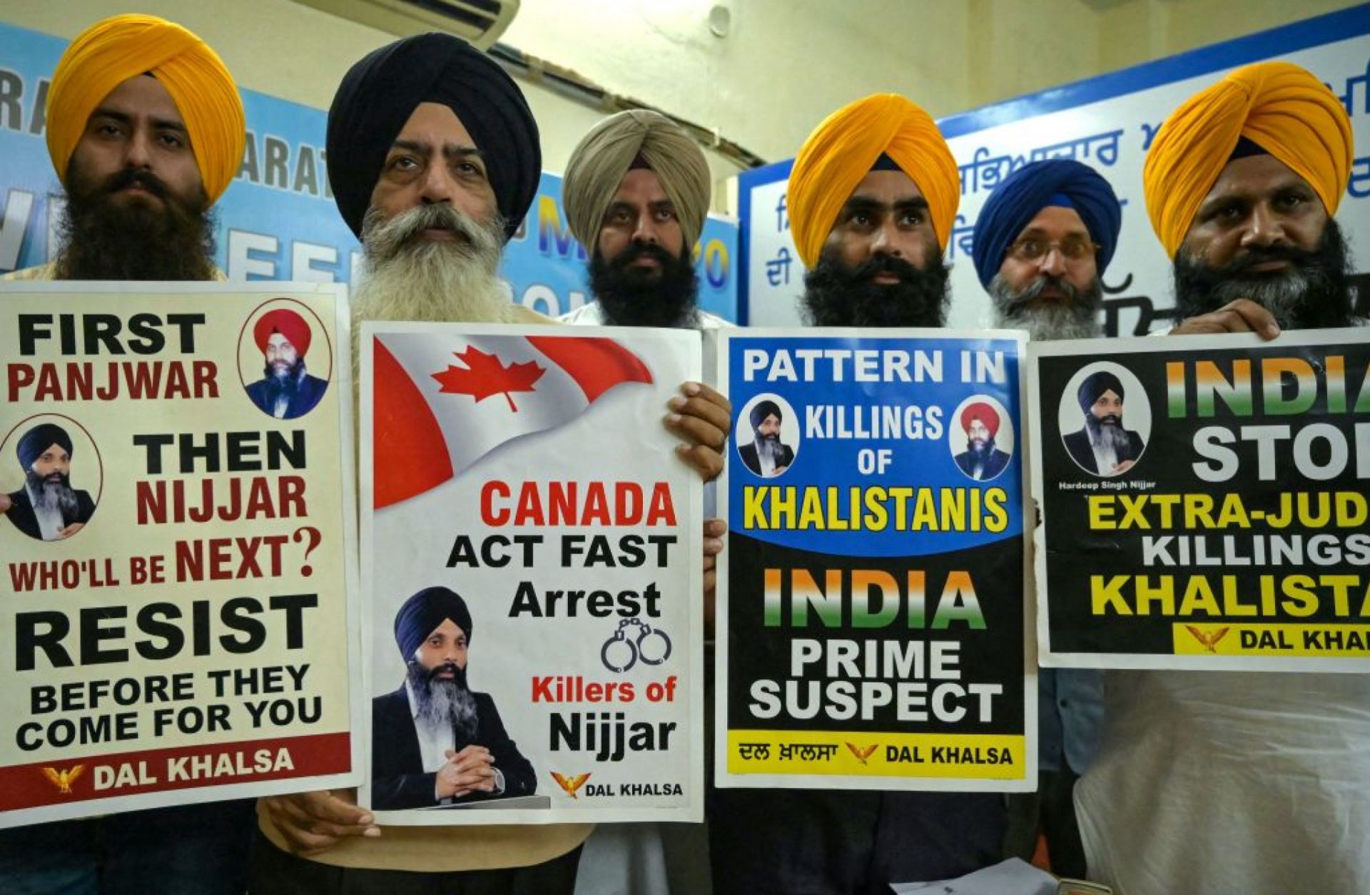 A Sikh protest on Sept. 22, 2023, in Amritsar, India.