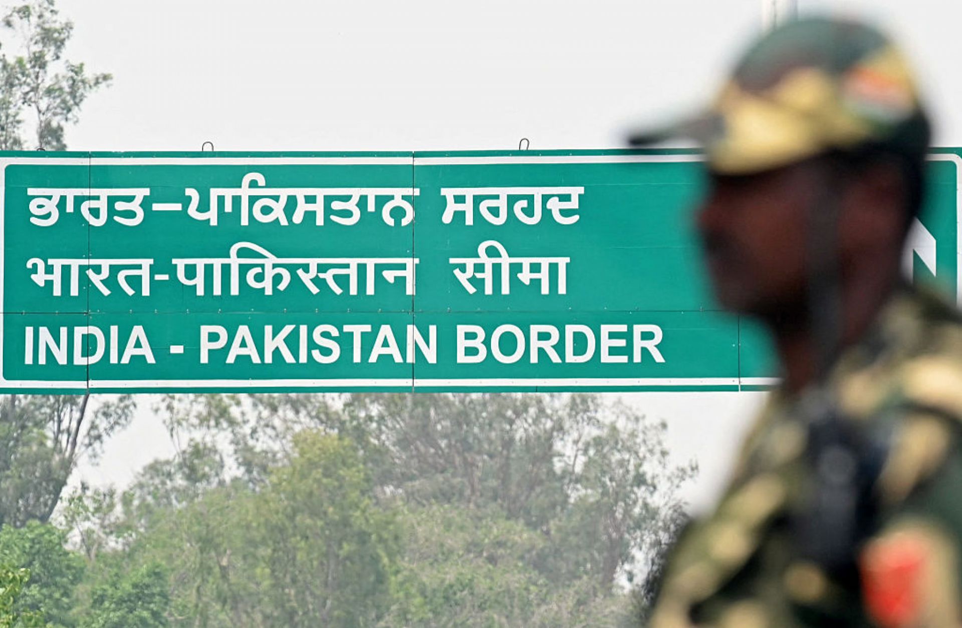 An Indian post near the India-Pakistan border May 9 near Amritsar.