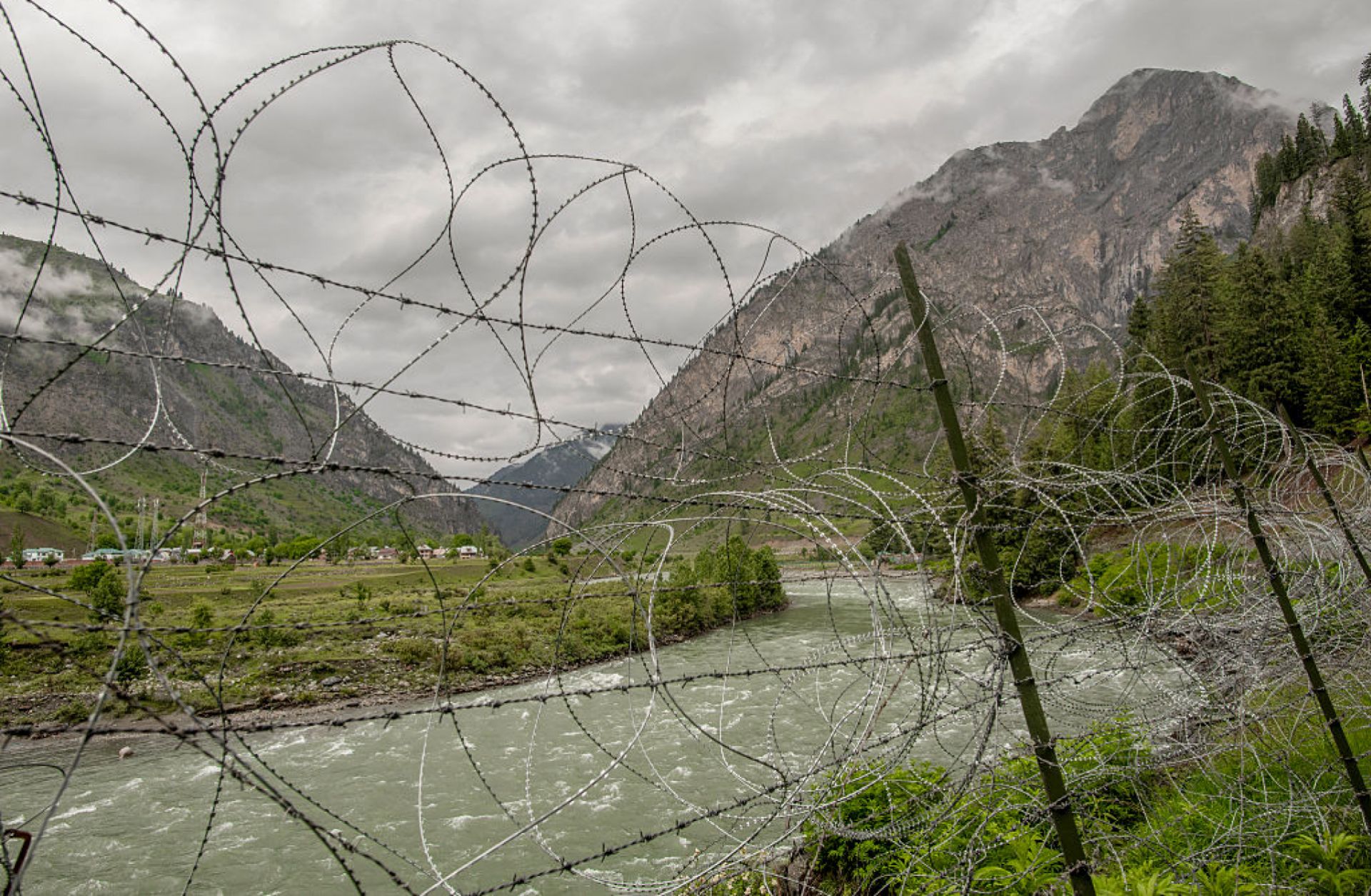 Water runs in the Gurez valley in India-administered Jammu and Kashmir, near the India-Pakistan border, on June 3, 2025. 