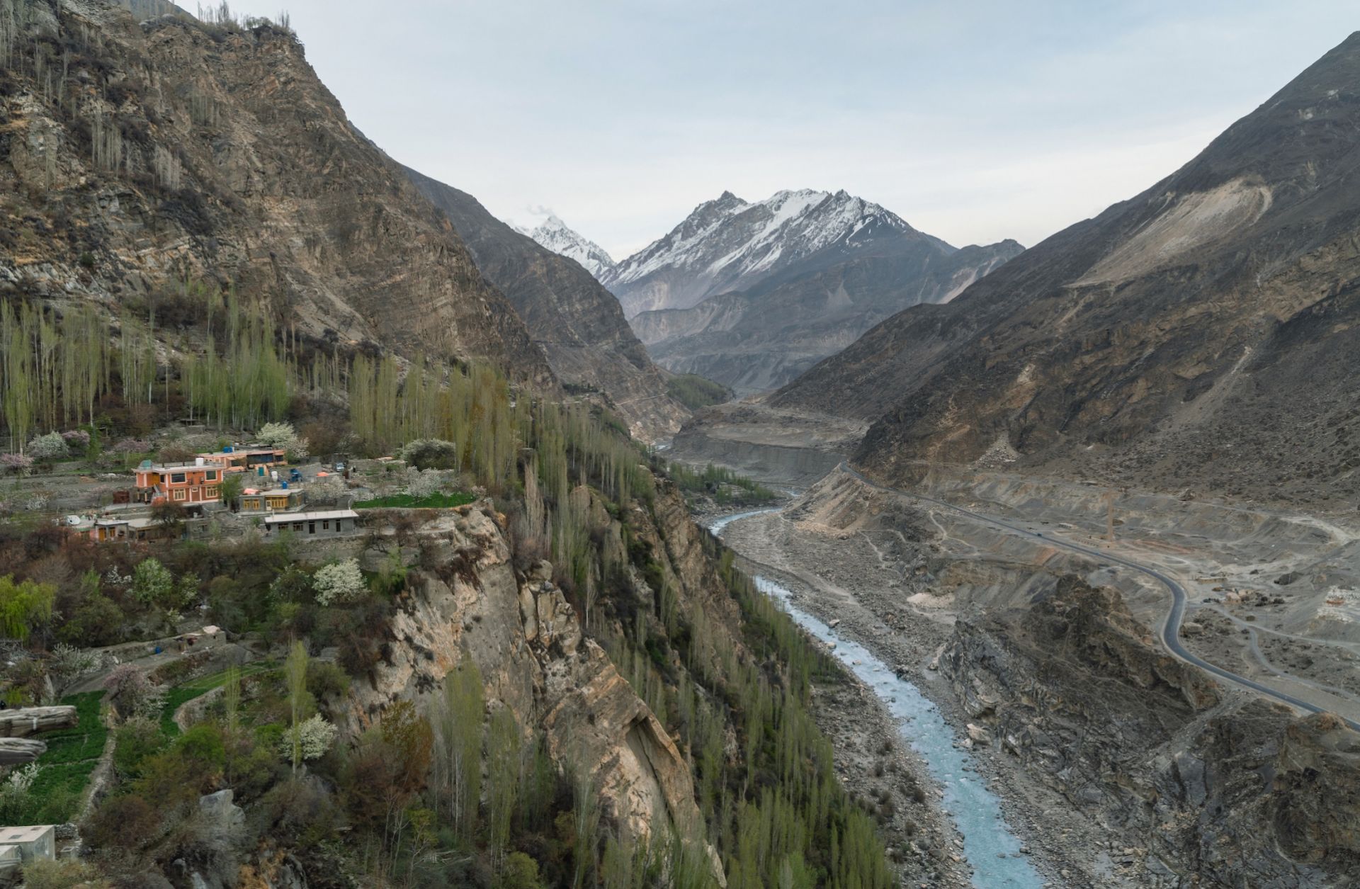 View of the river in the mountains of northern Pakistan. View of the river in the mountains of northern Pakistan.