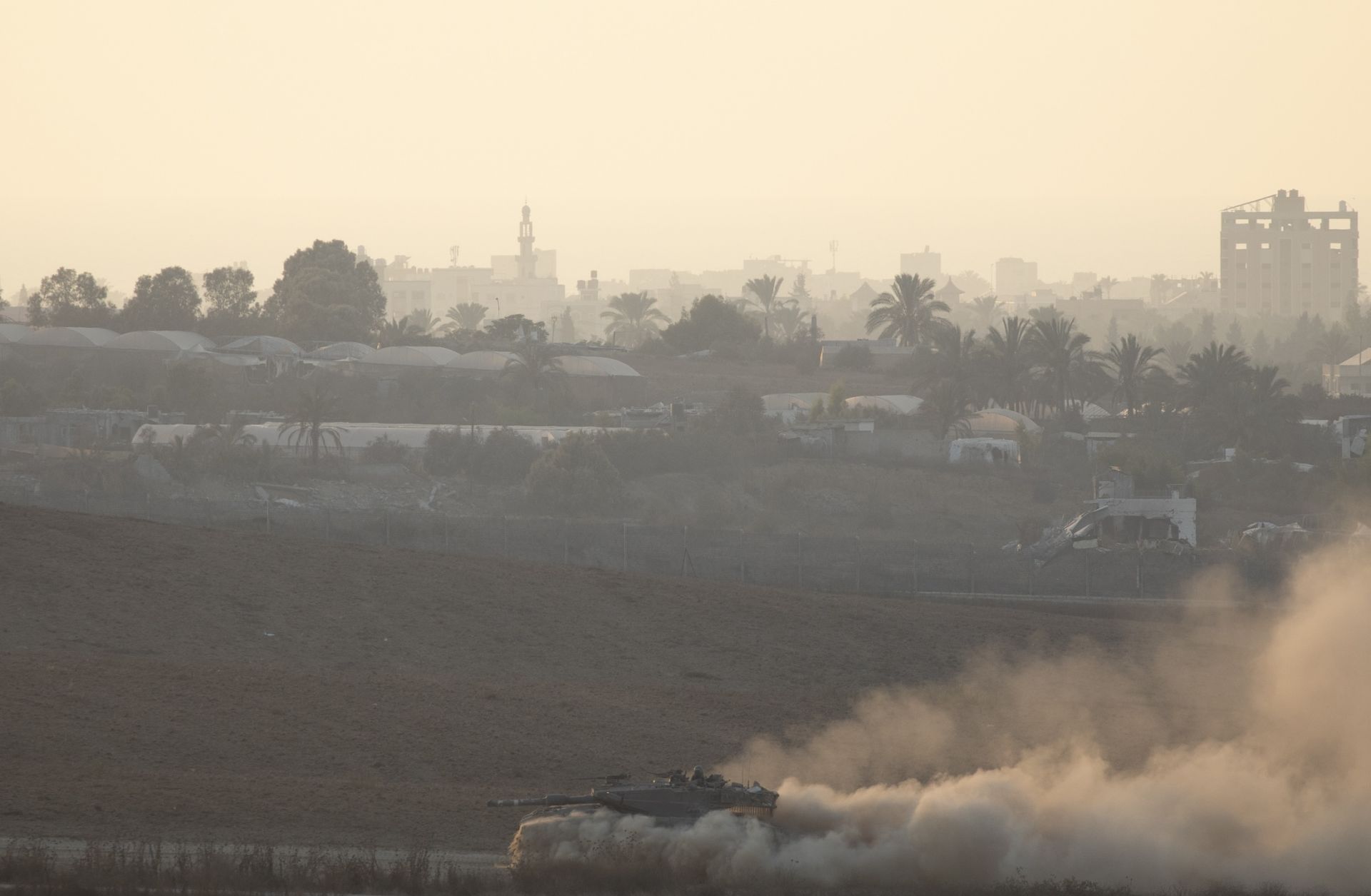 An Israeli tank Aug. 7, 2024, in southern Israel along the border with the Gaza Strip. 