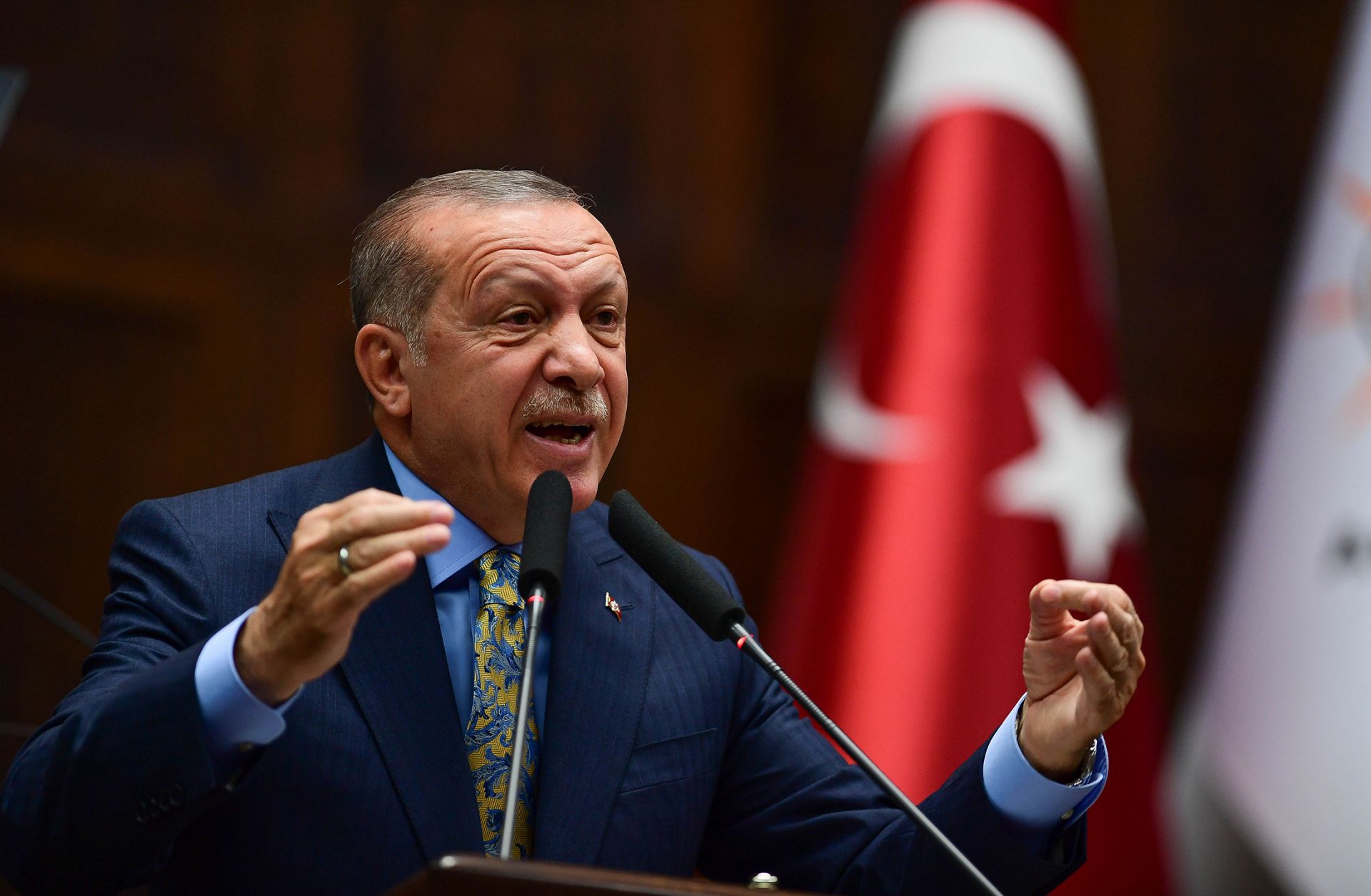 President Recep Tayyip Erdogan speaks about the slaying of Saudi journalist Jamal Khashoggi during a weekly parliamentary address on Oct. 23 in Ankara. Turkey still holds cards to play in its rivalry with Saudi Arabia, but it hasn't used them – yet. President Recep Tayyip Erdogan speaks about the slaying of Saudi journalist Jamal Khashoggi during a weekly parliamentary address on Oct. 23 in Ankara.
