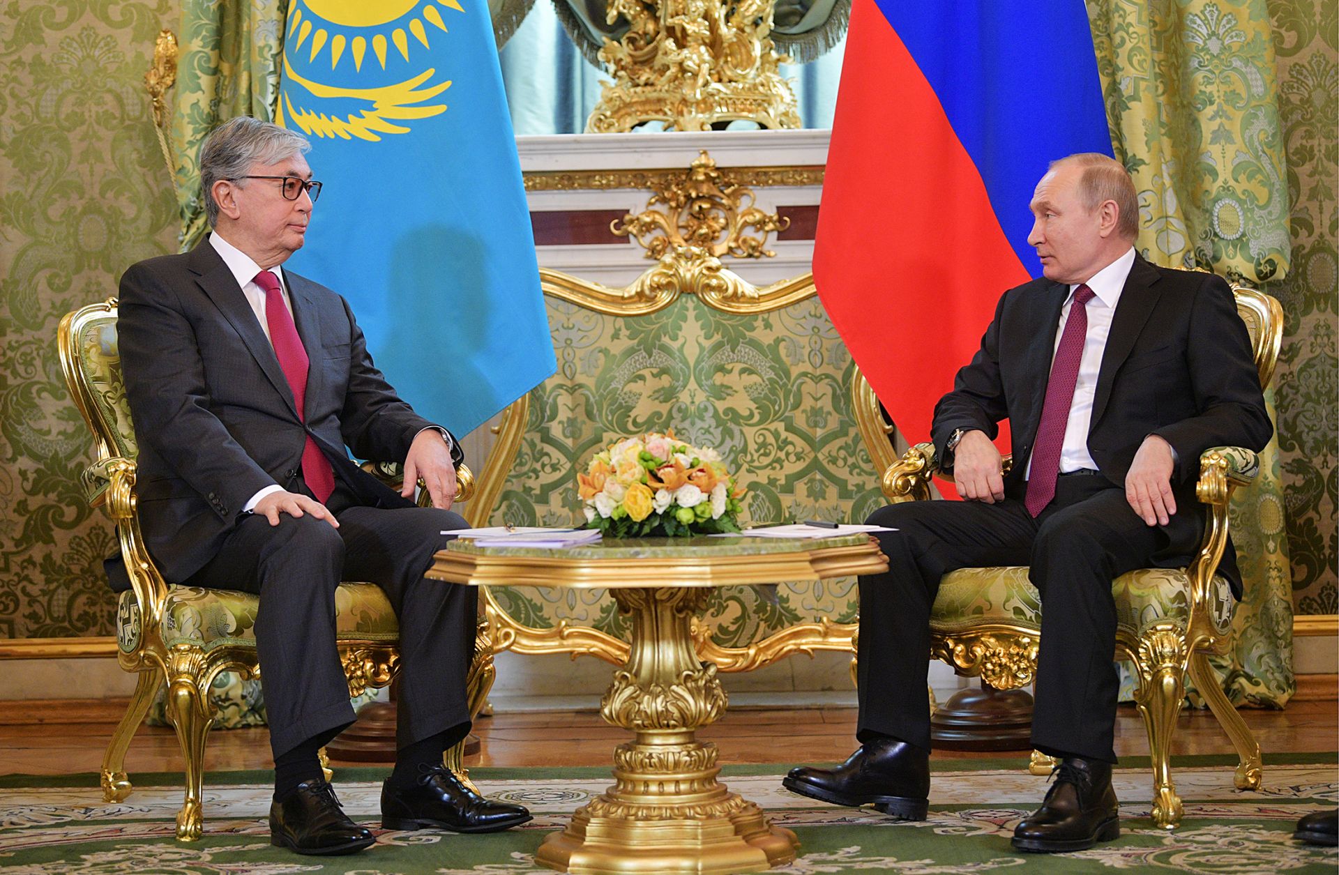 In recent months, economic grievances have led to several protests over inadequate wages and social benefits in Kazakhstan. Kazakhstan's acting President Kassym-Jomart Tokayev sits next to Russian President Vladimir Putin during a meeting at the Kremlin.