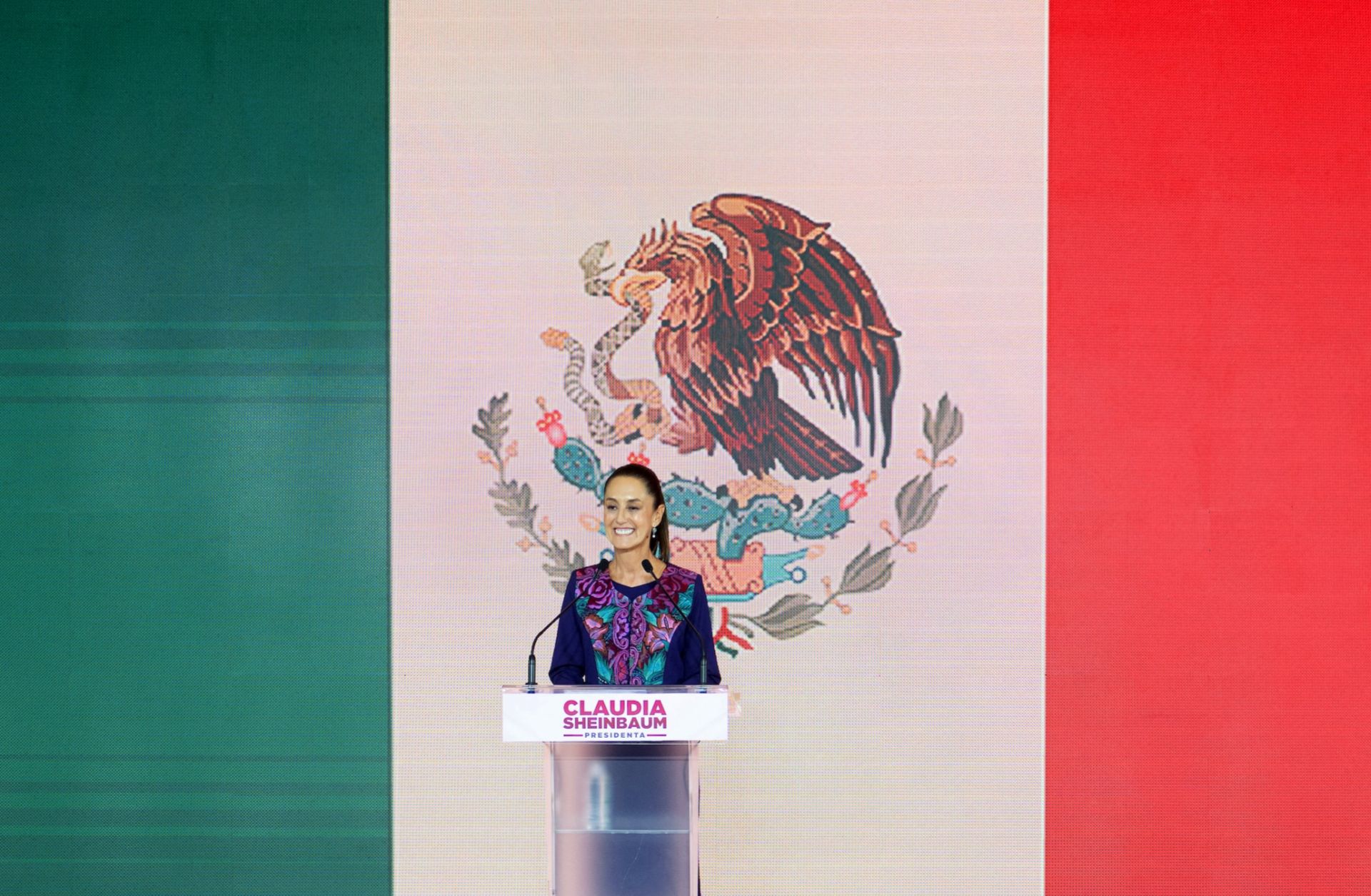 Mexican President-elect Claudia Sheinbaum celebrates the results of the country's general election in Mexico City, Mexico, on June 3, 2024. Mexican President-elect Claudia Sheinbaum celebrates the results of the country's general election in Mexico City, Mexico, on June 3, 2024.