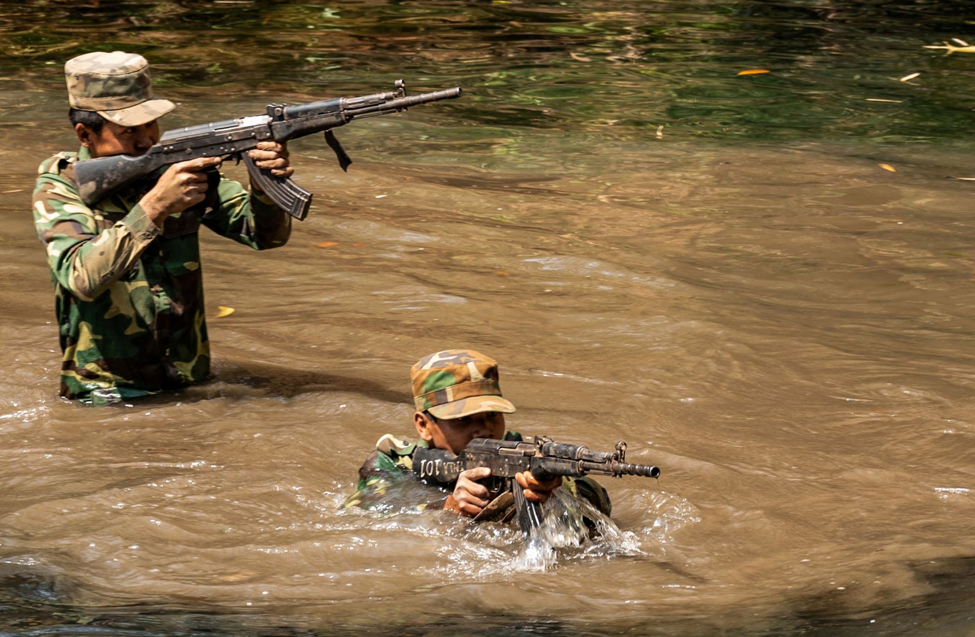 Members of the Ta'ang National Liberation Army ethnic armed organization train March 8, 2023, in Myanmar's northern Shan state.