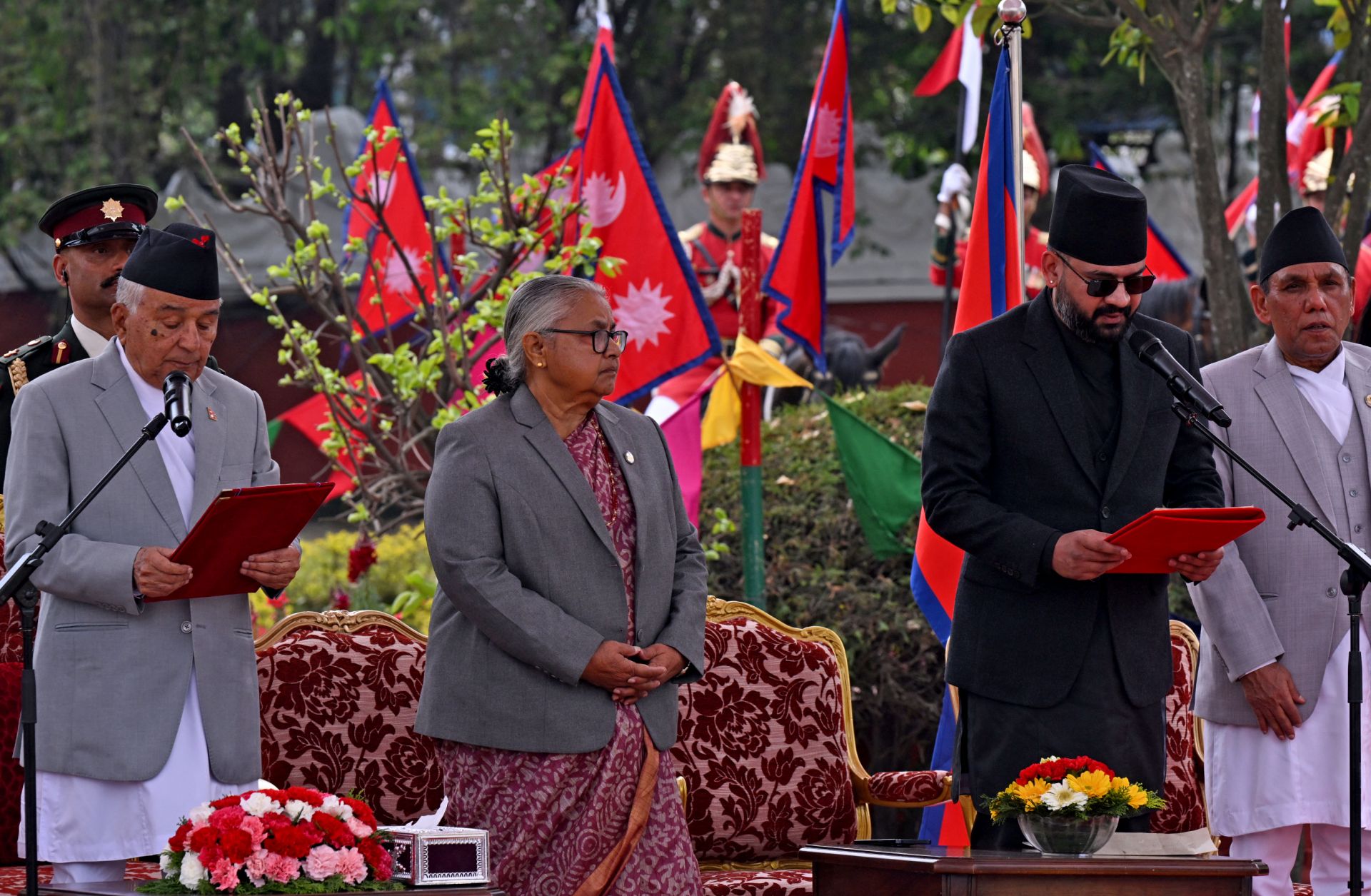 Rastriya Swatantra Party leader Balendra Shah is sworn in as Nepal's new prime minister in Kathmandu on March 27, 2026.
