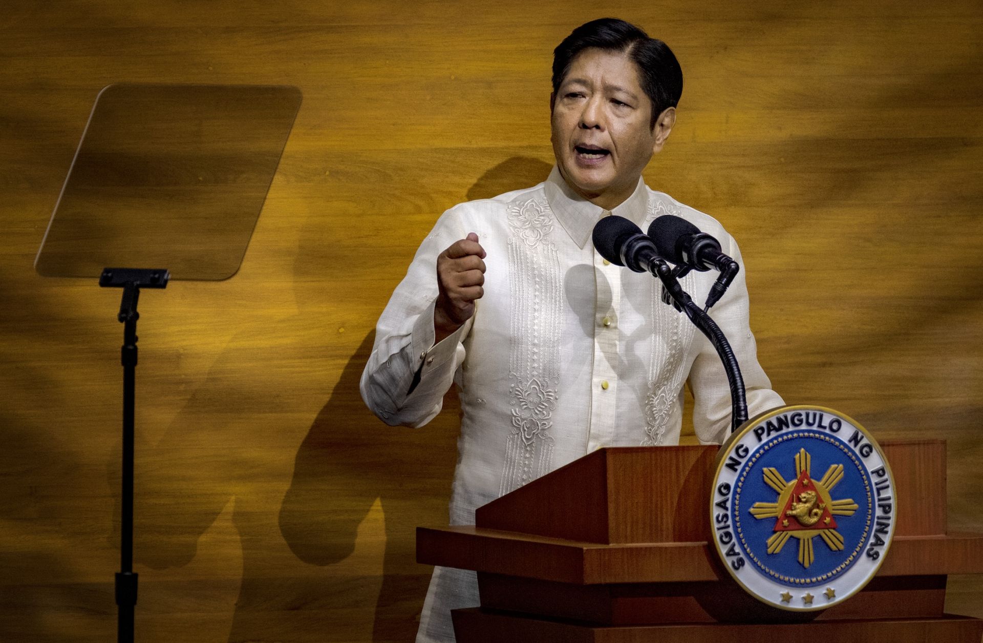 Philippine President Ferdinand Marcos Jr. delivers his third State of the Nation Address before lawmakers at the House of Representatives on July 22, 2024 in Quezon City, Metro Manila, Philippines. Philippine President Ferdinand Marcos Jr. delivers his third State of the Nation Address before lawmakers at the House of Representatives on July 22, 2024 in Quezon City, Metro Manila, Philippines.