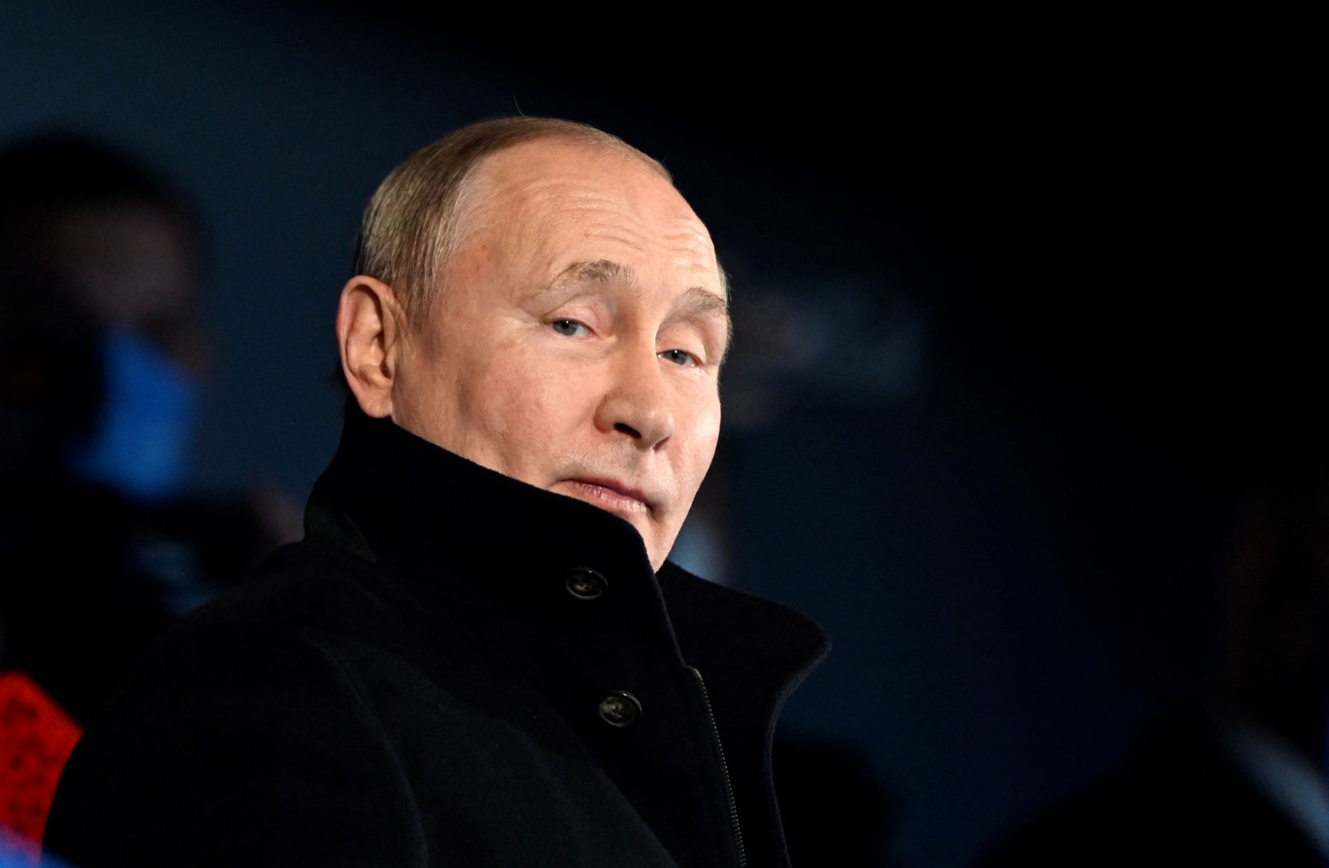 Russian President Vladimir Putin looks on during the opening ceremony of the Beijing Winter Olympics in February 2022. 