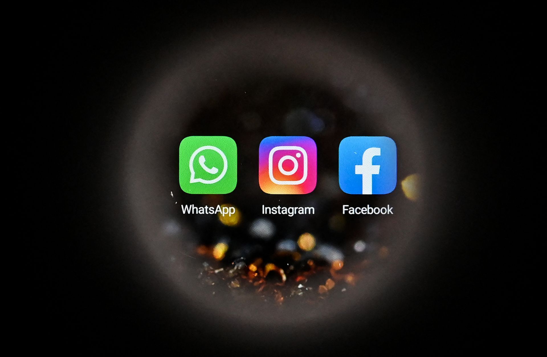 The logos of the U.S.-based social media platforms WhatsApp, Instagram and Facebook (left to right) are seen on a smartphone screen in Moscow, Russia, on Oct. 5, 2021. The logos of the U.S.-based social media platforms WhatsApp, Instagram and Facebook (left to right) are seen on a smartphone screen in Moscow, Russia, on Oct. 5, 2021.