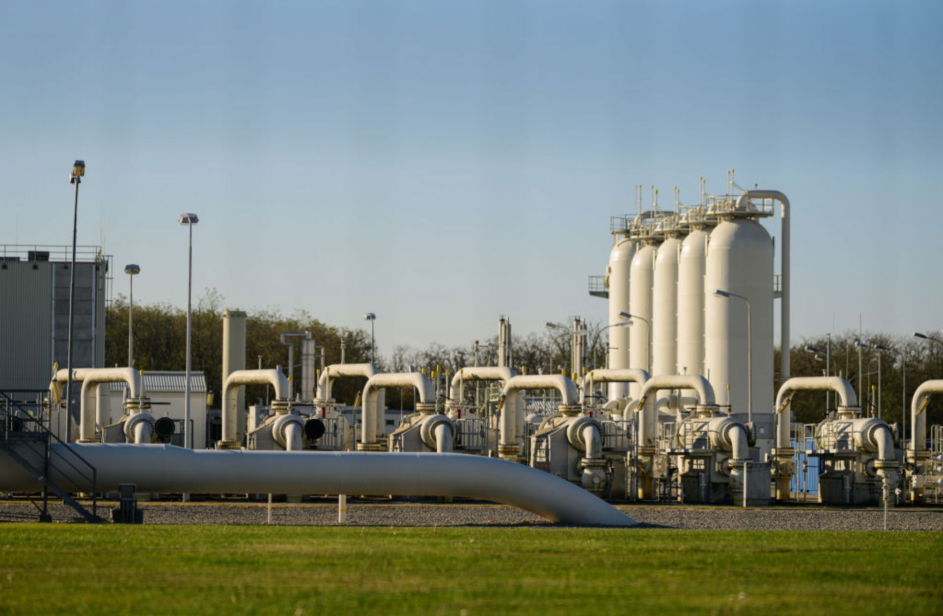 A view of the Gas Connect Austria natural gas distribution hub stand at Baumgarten an der March, Austria, on Nov. 16, 2024.