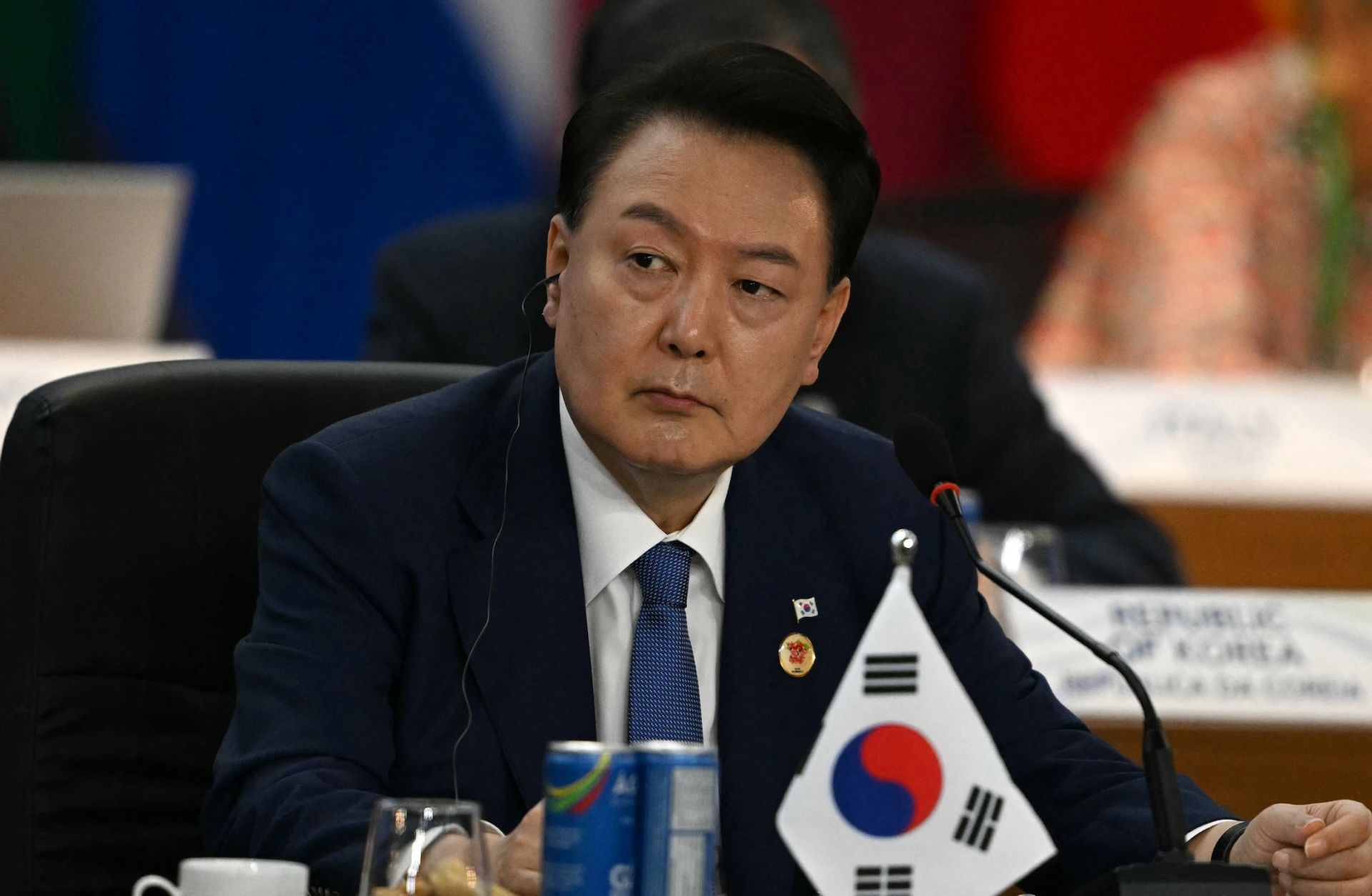 South Korean President Yoon Suk-yeol attends the third session of the G-20 Leaders' Meeting in Rio de Janeiro, Brazil, on Nov. 19, 2024.