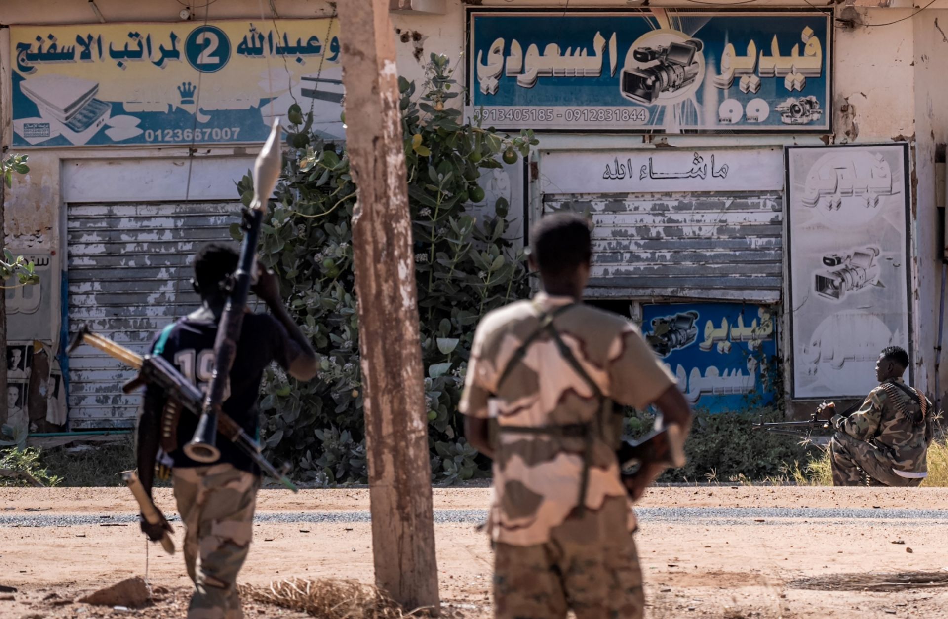 Sudanese army soldiers patrol an area in Khartoum on Nov. 3, 2024.