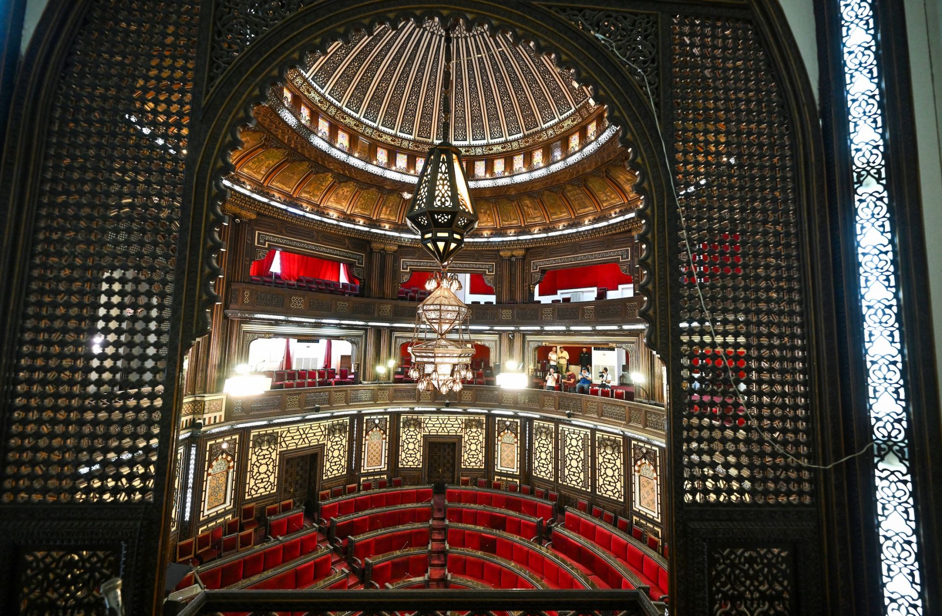 The assembly hall of the Syrian parliament Oct. 1 in Damascus.