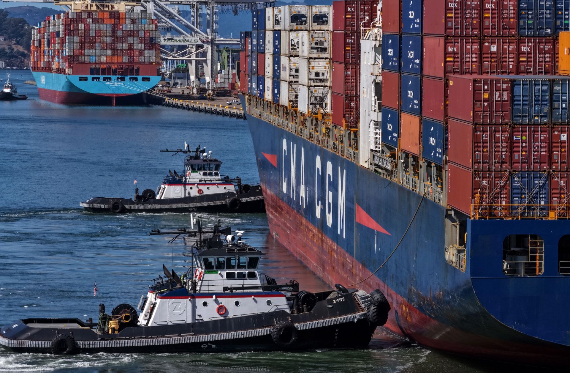 A container ship arrives Oct. 10 at the Port of Oakland, California.