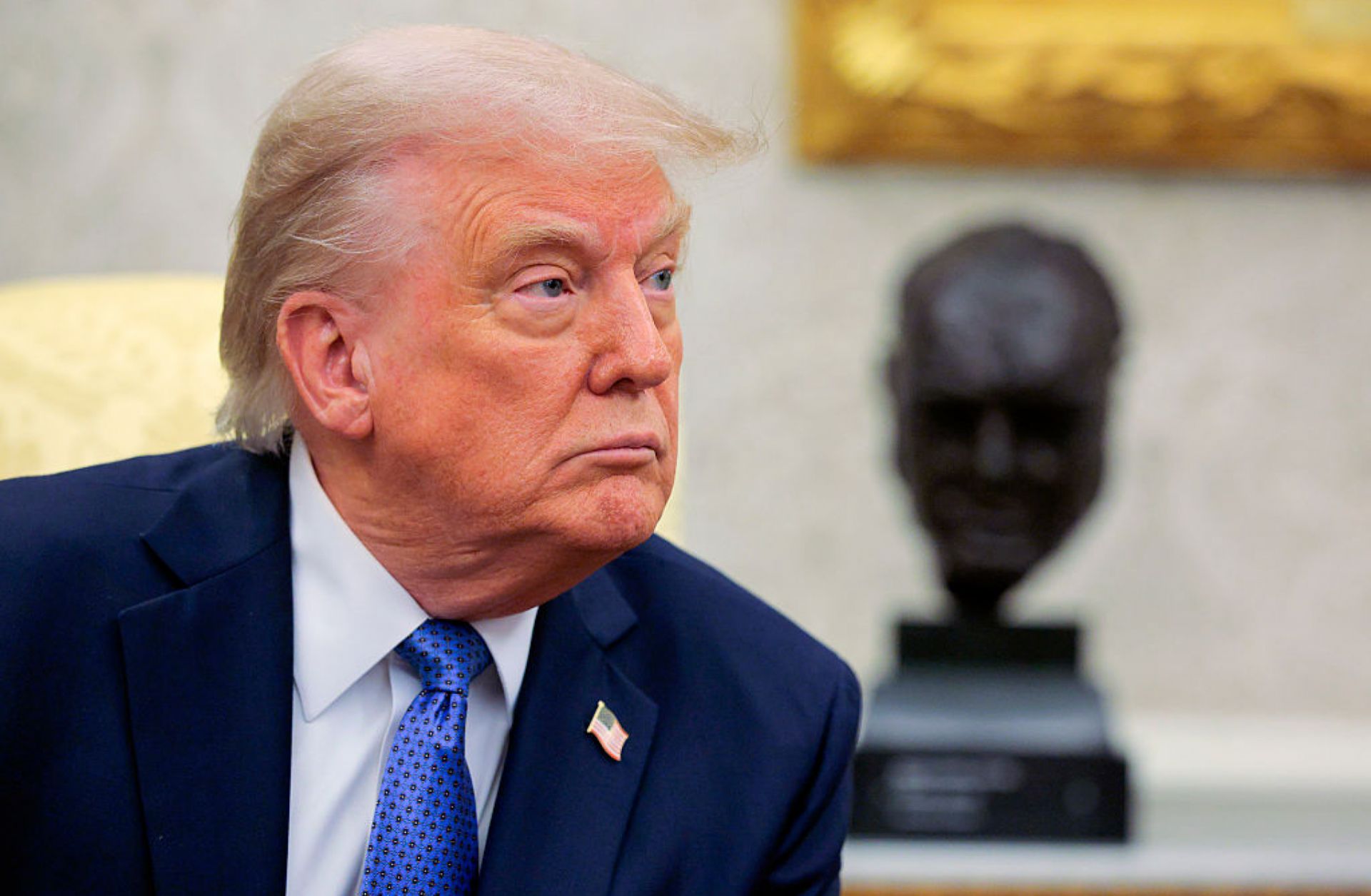 U.S. President Donald Trump on April 24 in the Oval Office at the White House in Washington.