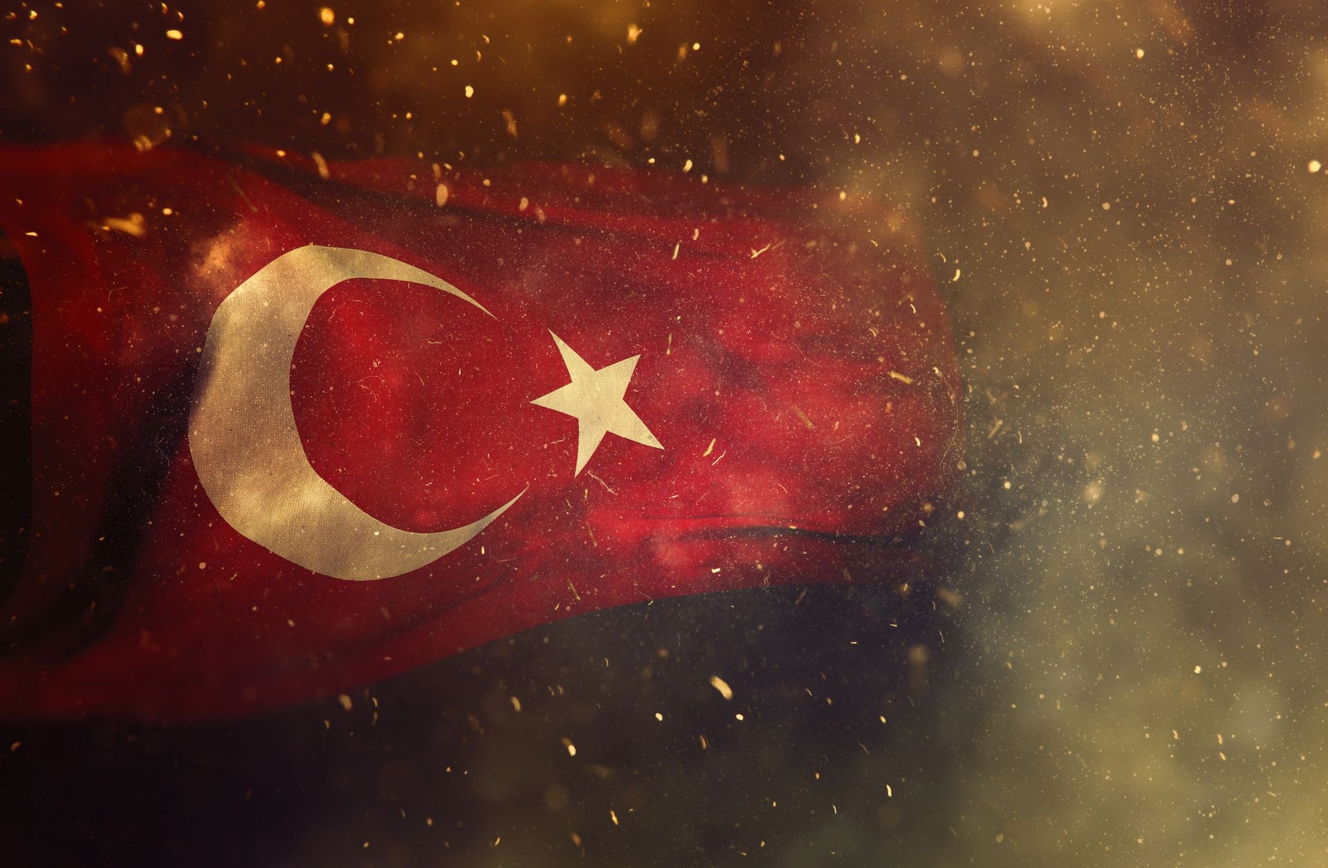 A digital illustration of the Turkish flag.
