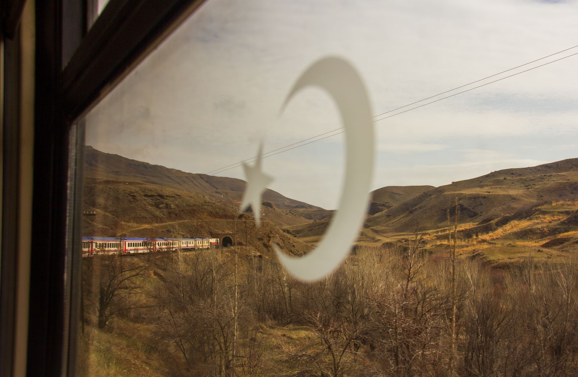 A window view from Turkey's Eastern Express train. A window view from Turkey's Eastern Express train.