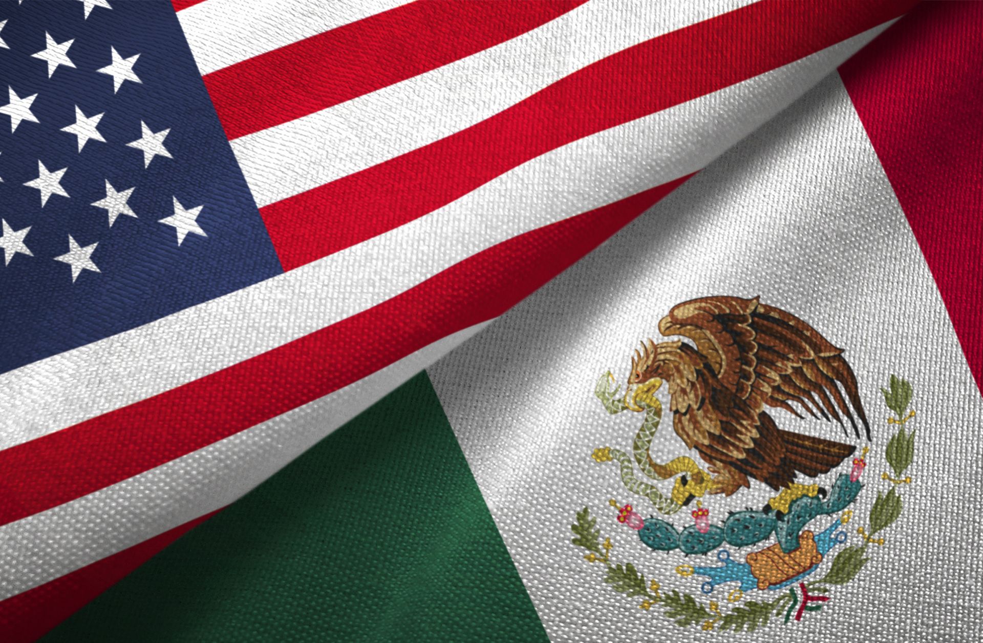 The U.S. and Mexican flags.