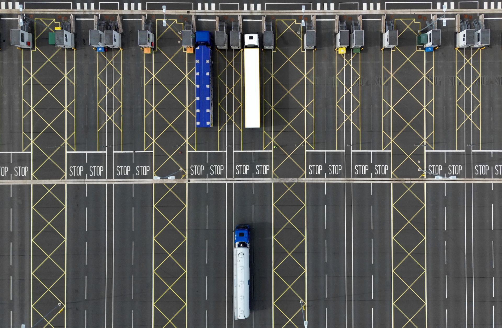 The Sevington Inland Border Facility on April 29, 2024, in southeast England.