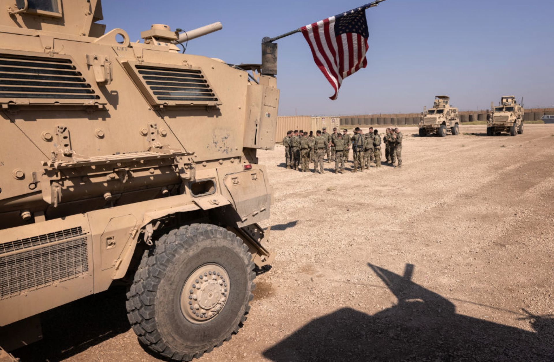 U.S. Army soldiers prepare to go out on patrol from a remote combat outpost in northeastern Syria on May 25, 2021. U.S. Army soldiers prepare to go out on patrol from a remote combat outpost in northeastern Syria on May 25, 2021.