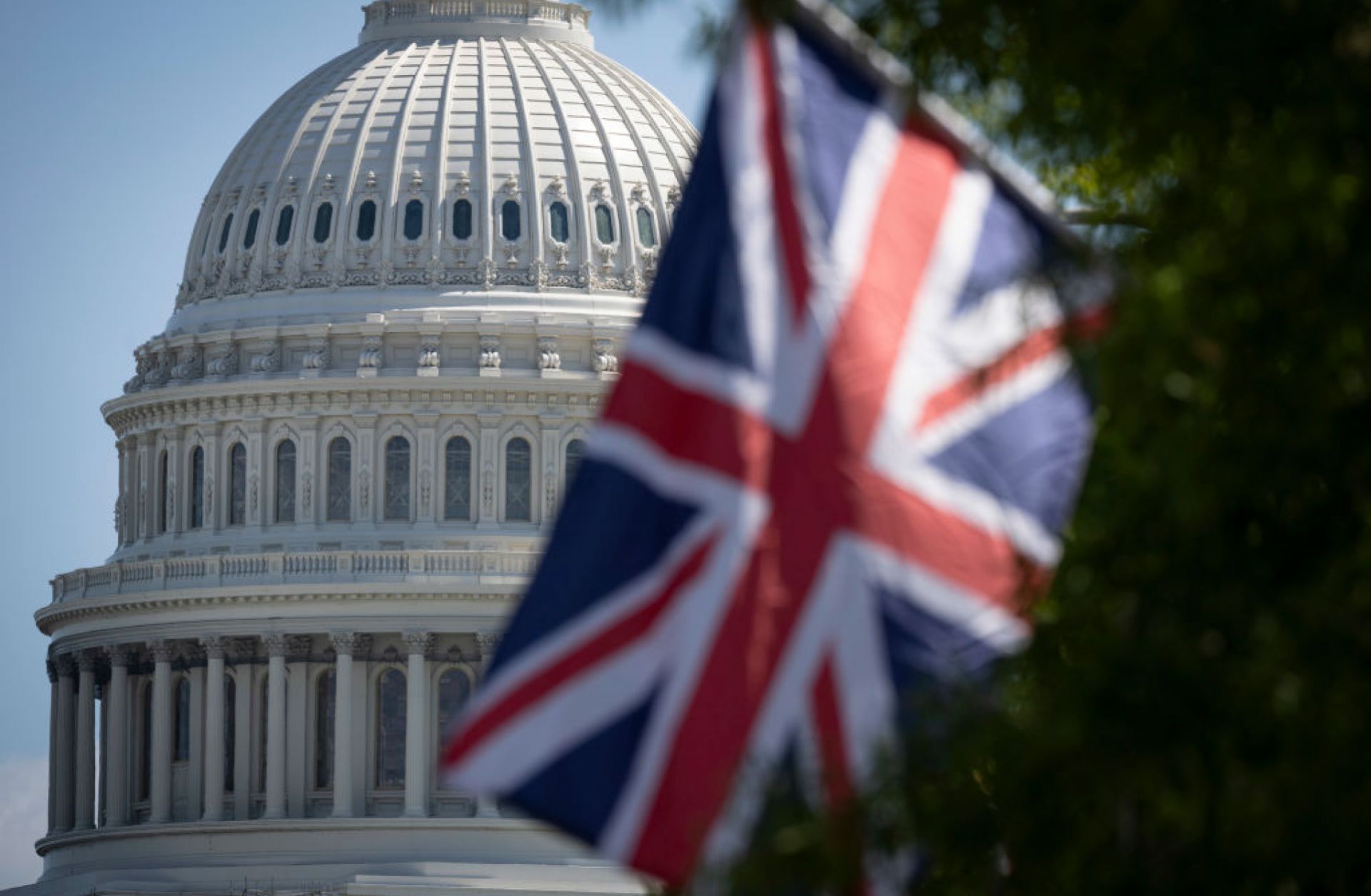 The U.K. flag is flown near the U.S. Capitol in Washington, D.C., to honor the passing of Queen Elizabeth II, on Sept. 9, 2022.
