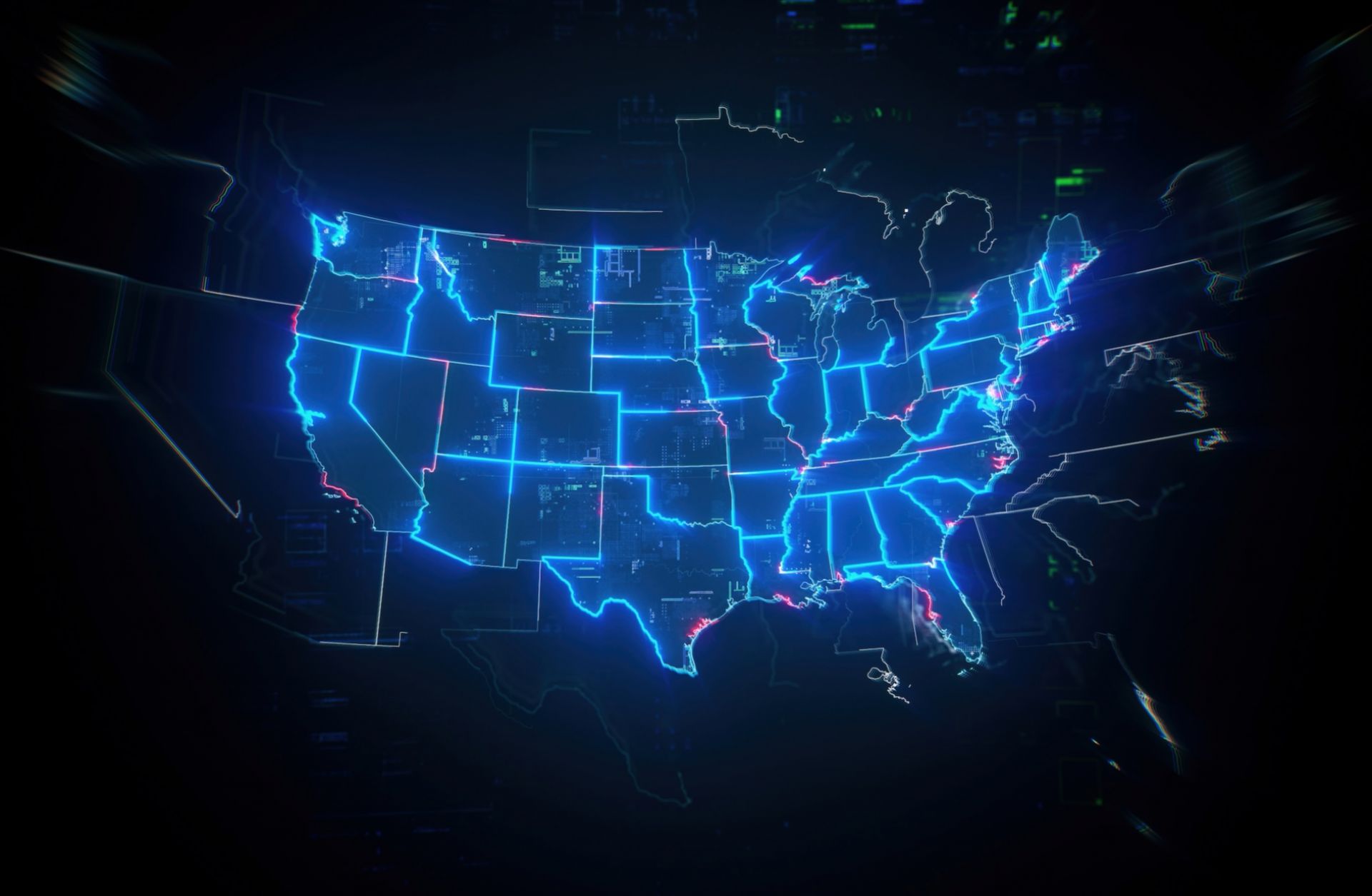 A digital illustration shows a map of the United States.